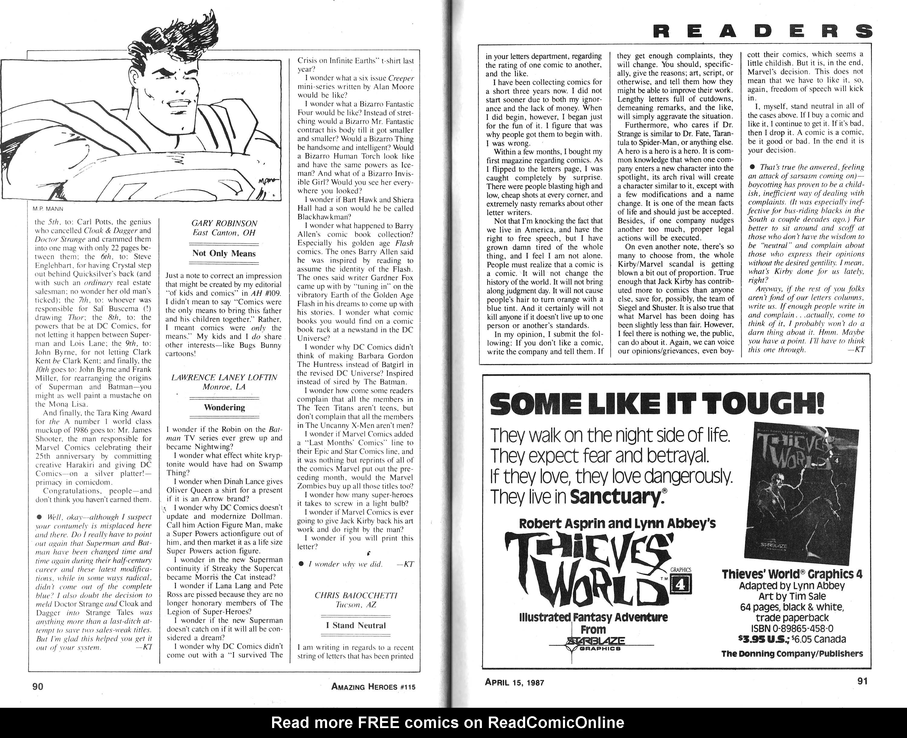 Read online Amazing Heroes comic -  Issue #115 - 46