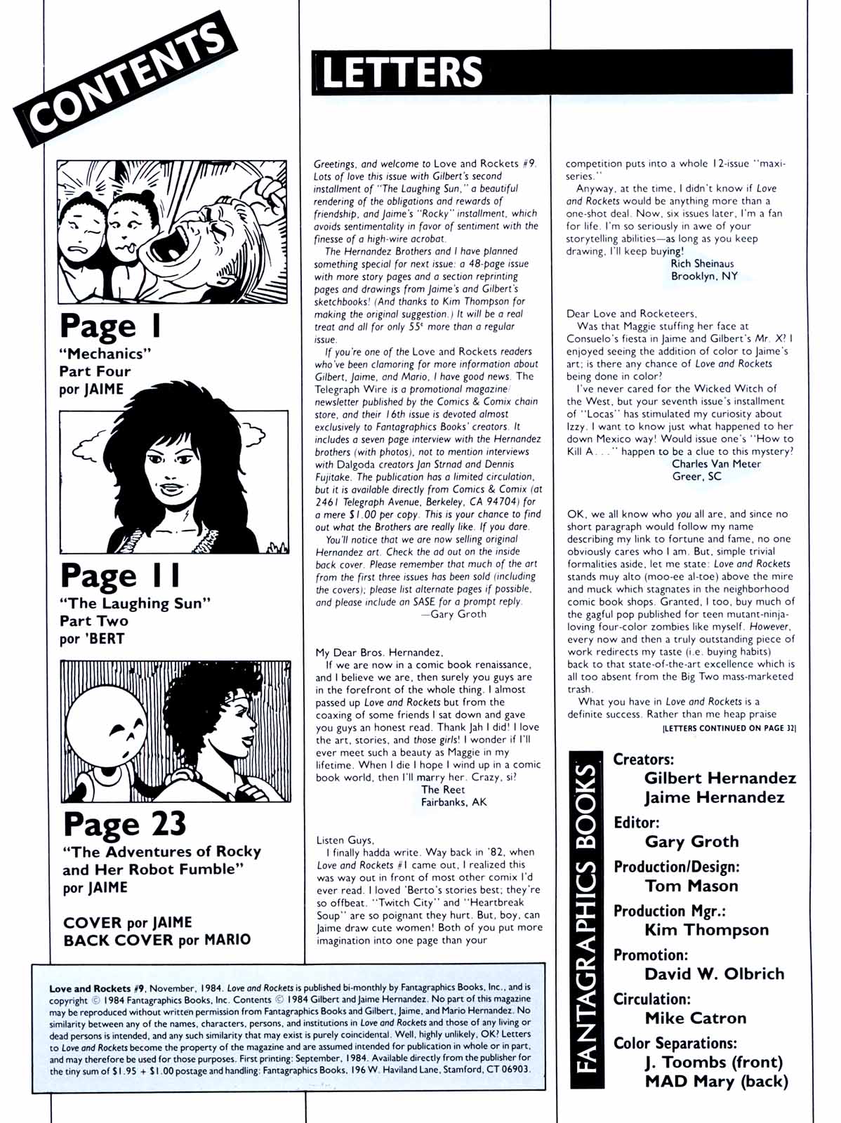 Read online Love and Rockets (1982) comic -  Issue #9 - 2