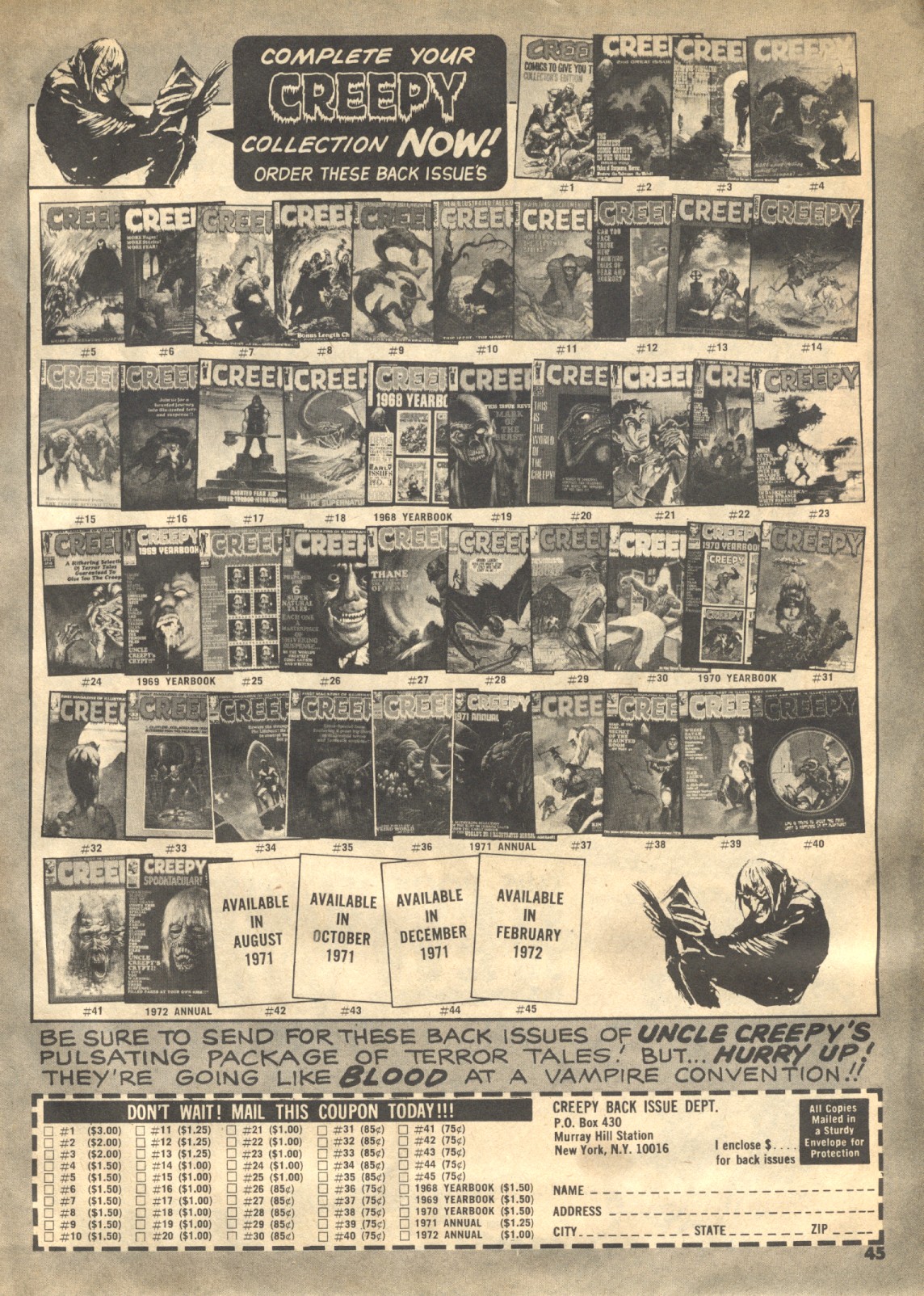 Read online Creepy (1964) comic -  Issue #42 - 45