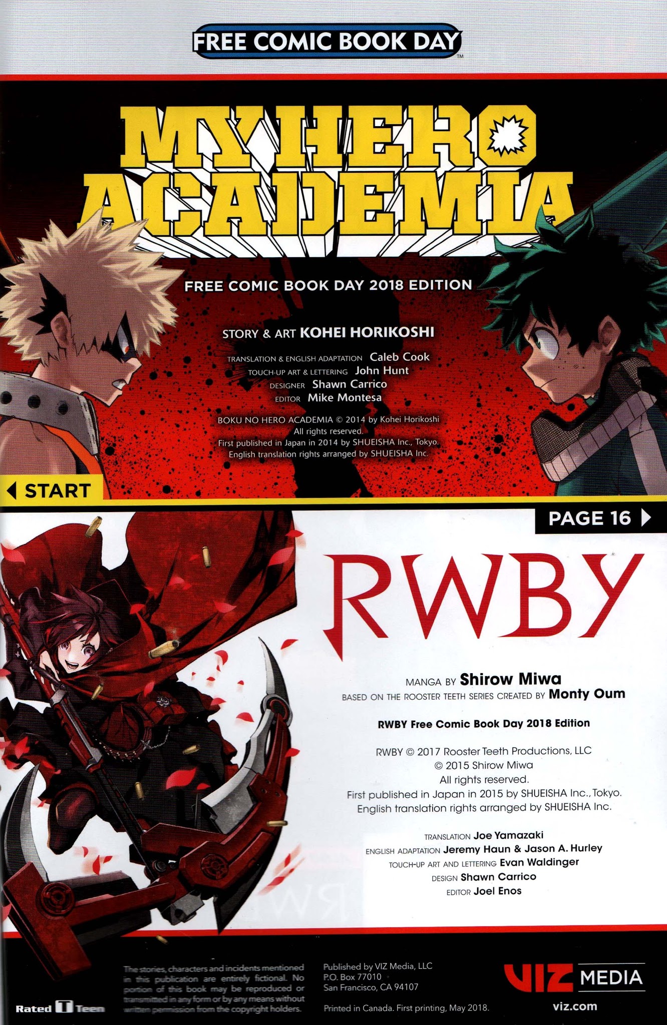 Read online Free Comic Book Day 2018 comic -  Issue # My Hero Academia - RWBY - 2