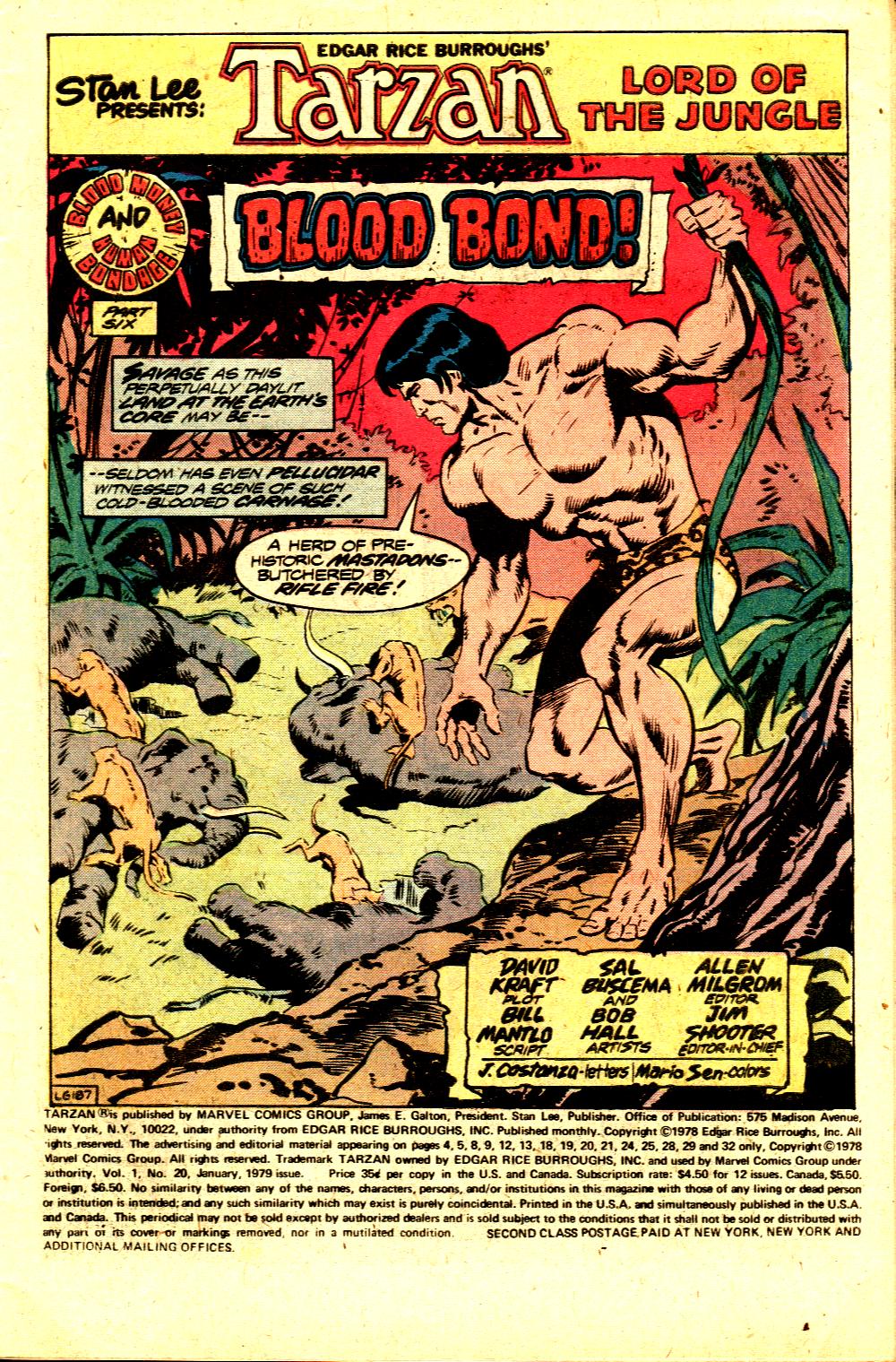 Read online Tarzan (1977) comic -  Issue #20 - 2