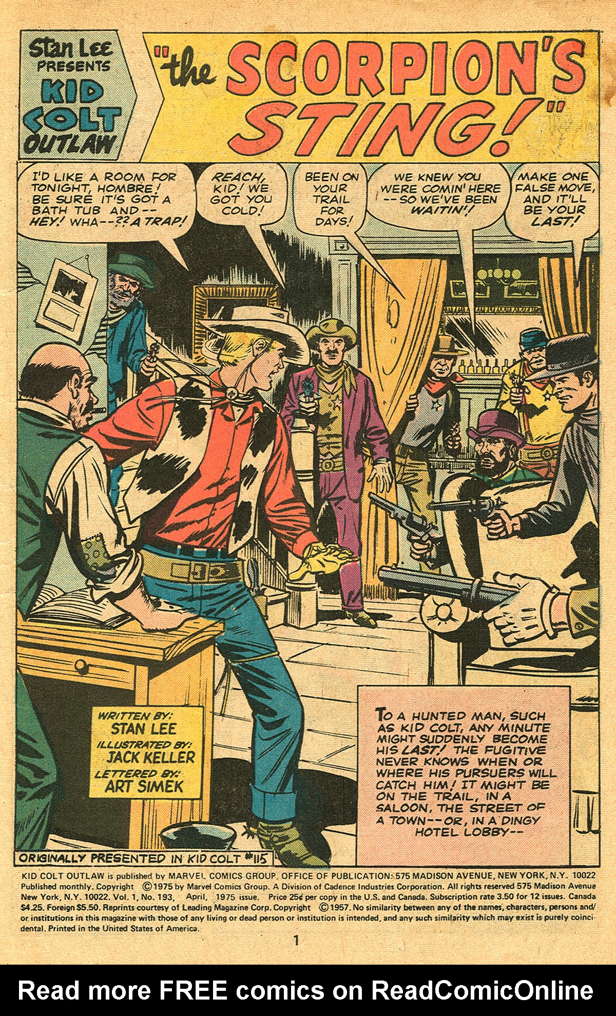 Read online Kid Colt Outlaw comic -  Issue #193 - 3