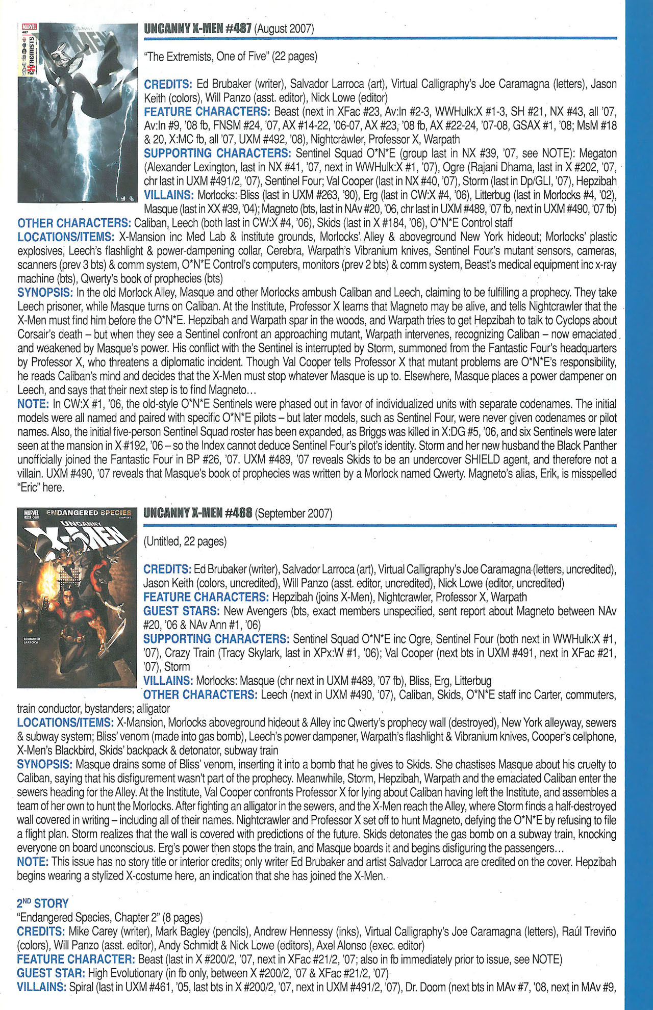 Read online Official Index to the Marvel Universe comic -  Issue #12 - 65