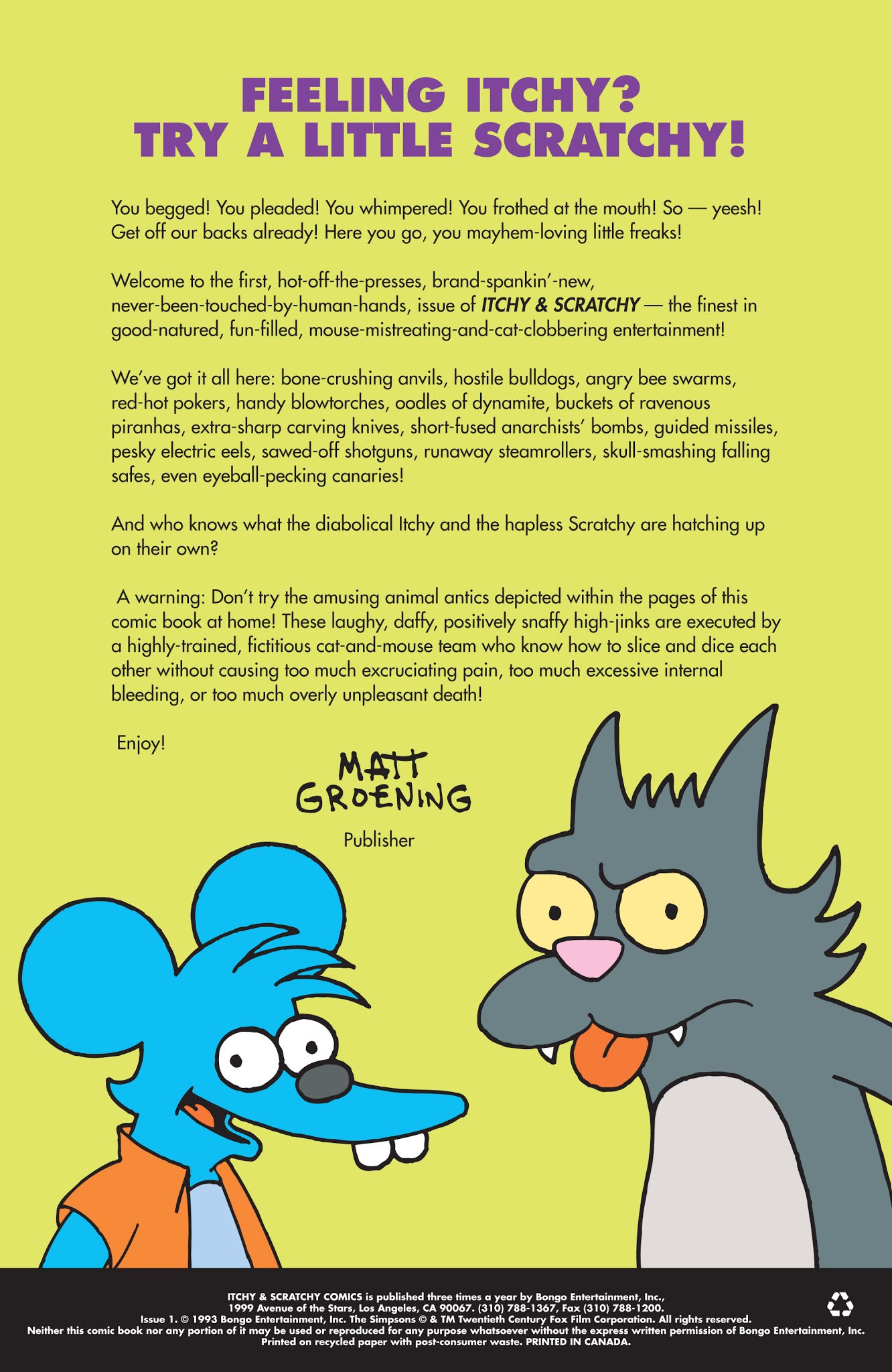 Read online Itchy & Scratchy Comics comic -  Issue #1 - 2