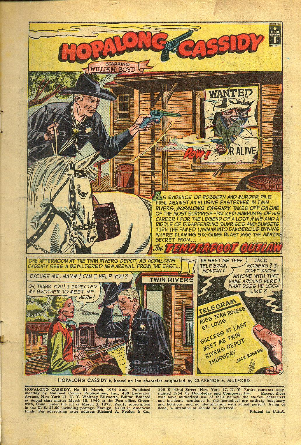 Read online Hopalong Cassidy comic -  Issue #87 - 3