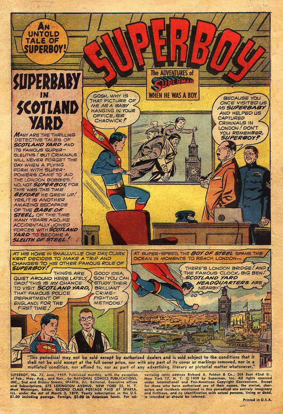 Read online Superboy (1949) comic -  Issue #73 - 2