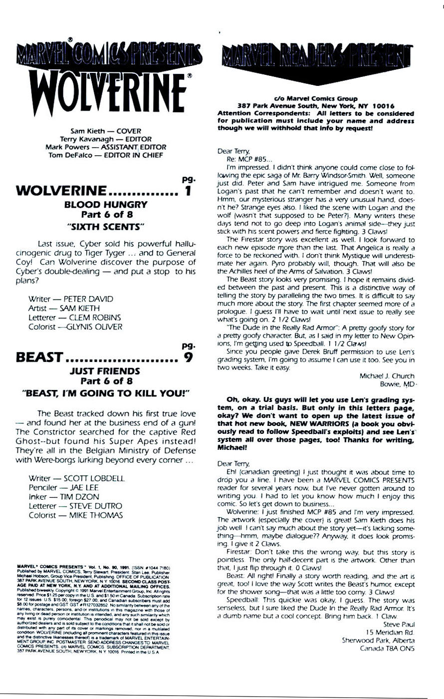 Read online Marvel Comics Presents (1988) comic -  Issue #90 - 2