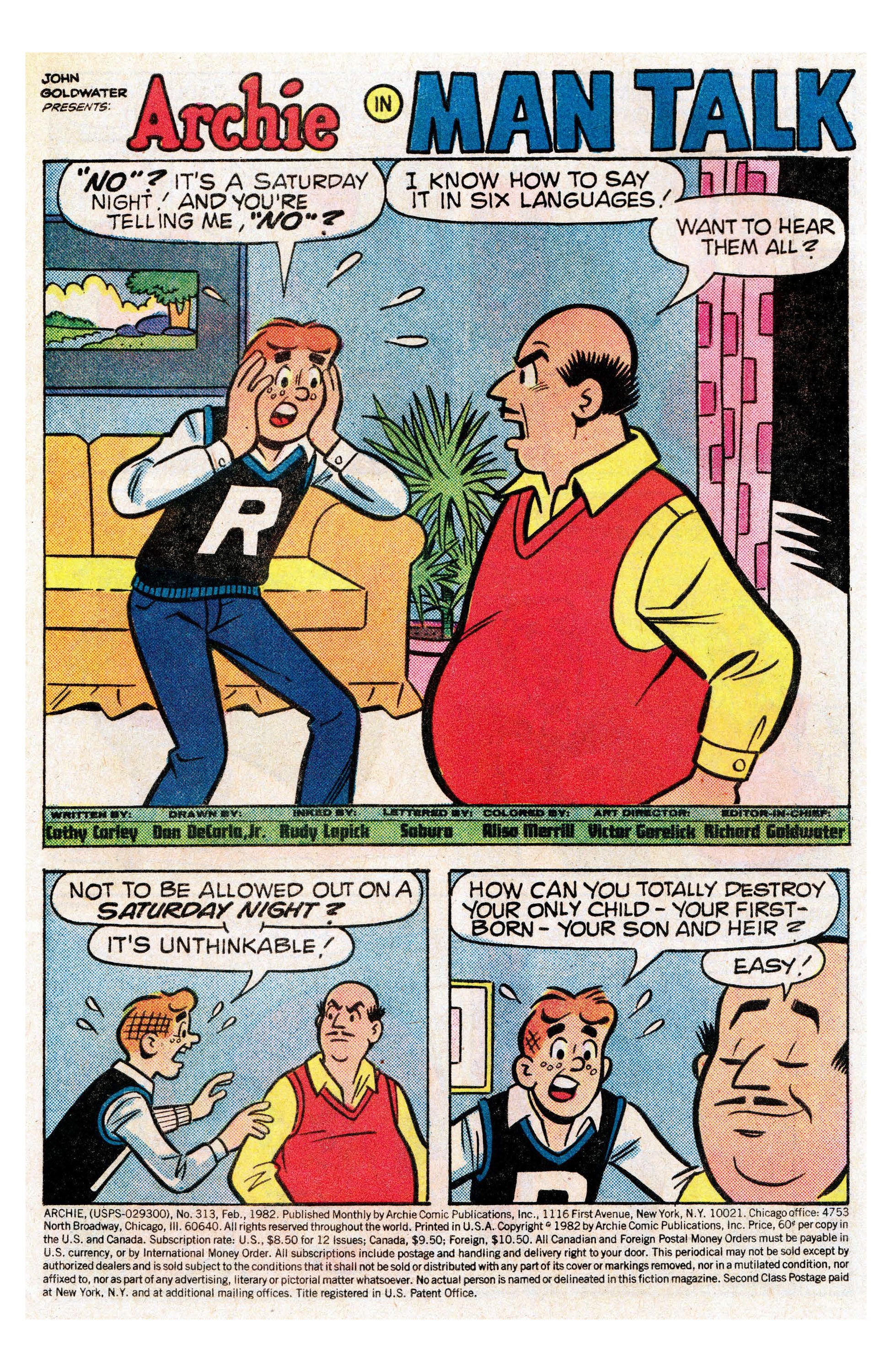 Read online Archie (1960) comic -  Issue #313 - 2