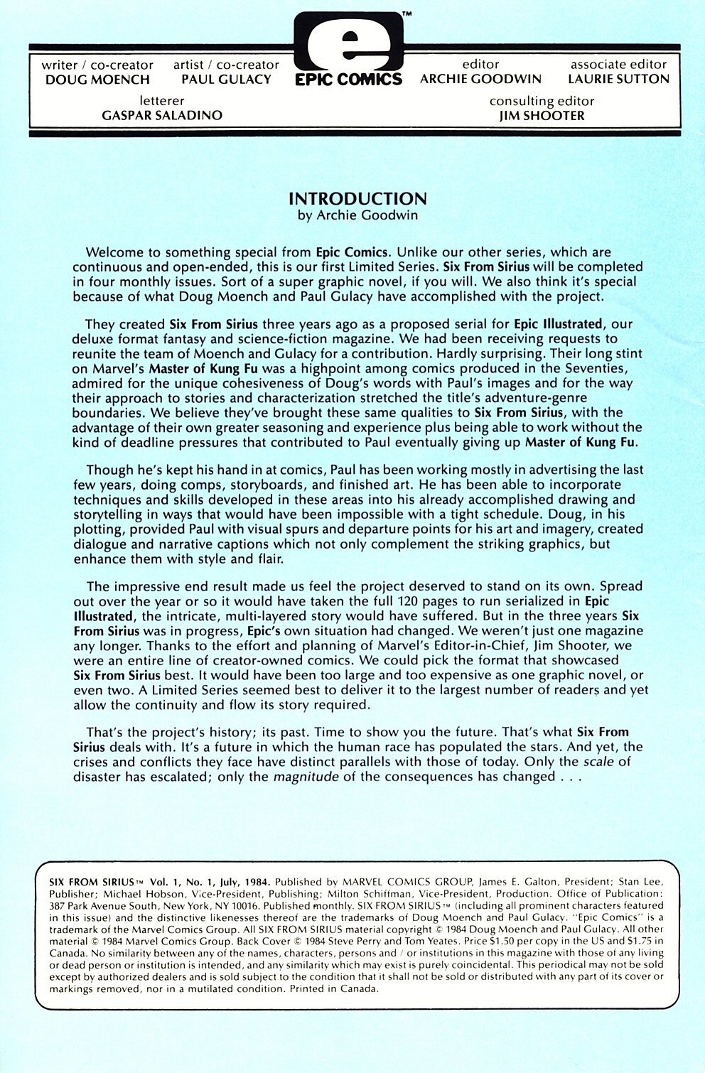 Read online Six From Sirius comic -  Issue #1 - 2