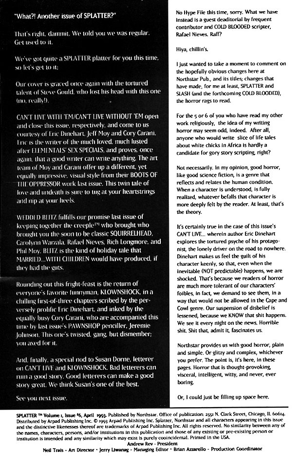 Read online Splatter comic -  Issue #6 - 2