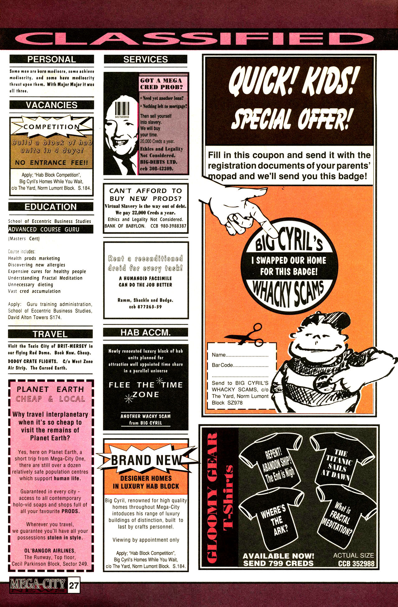 Read online Judge Dredd: The Megazine comic -  Issue #5 - 27