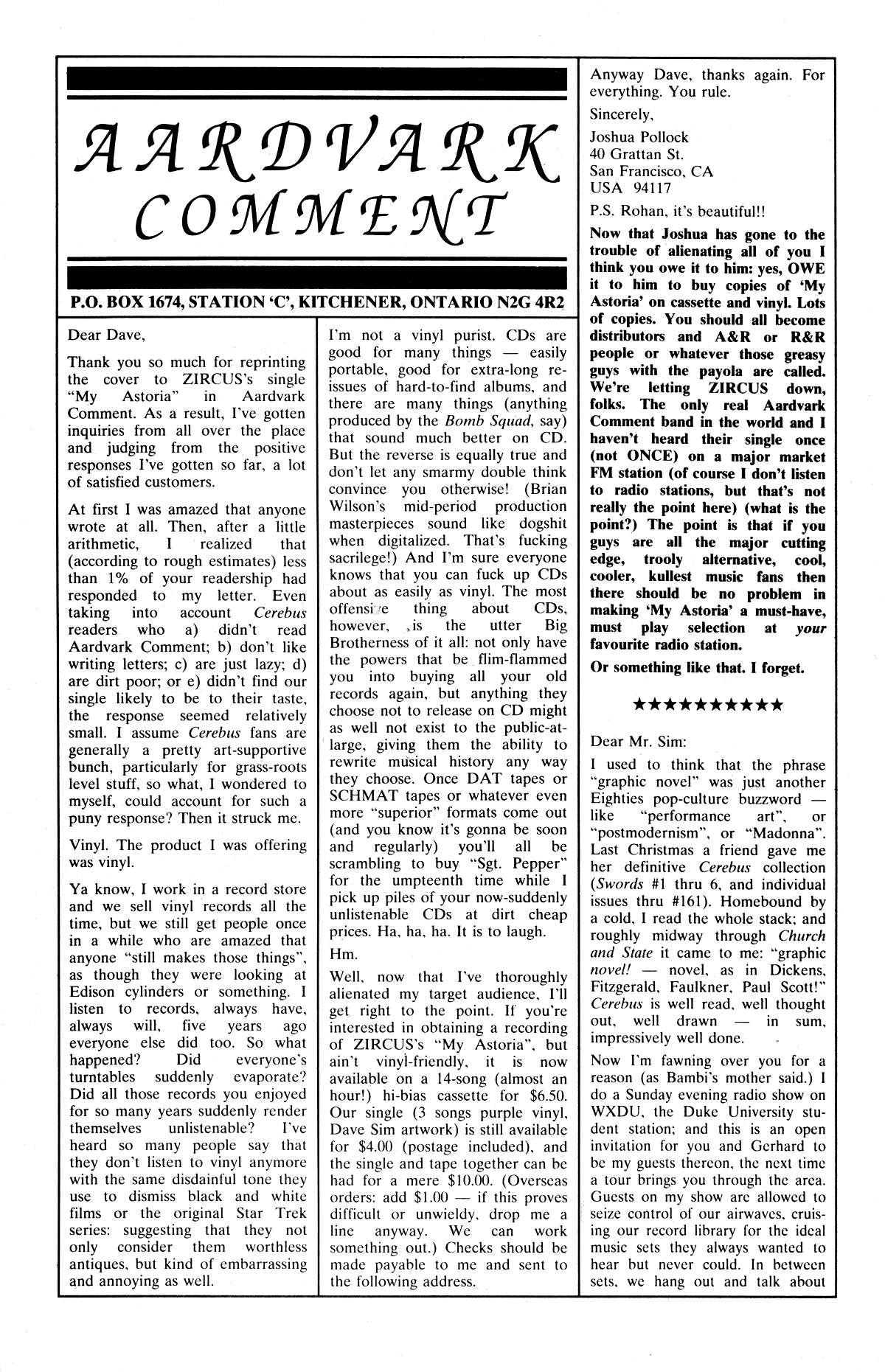 Read online Cerebus comic -  Issue #176 - 17