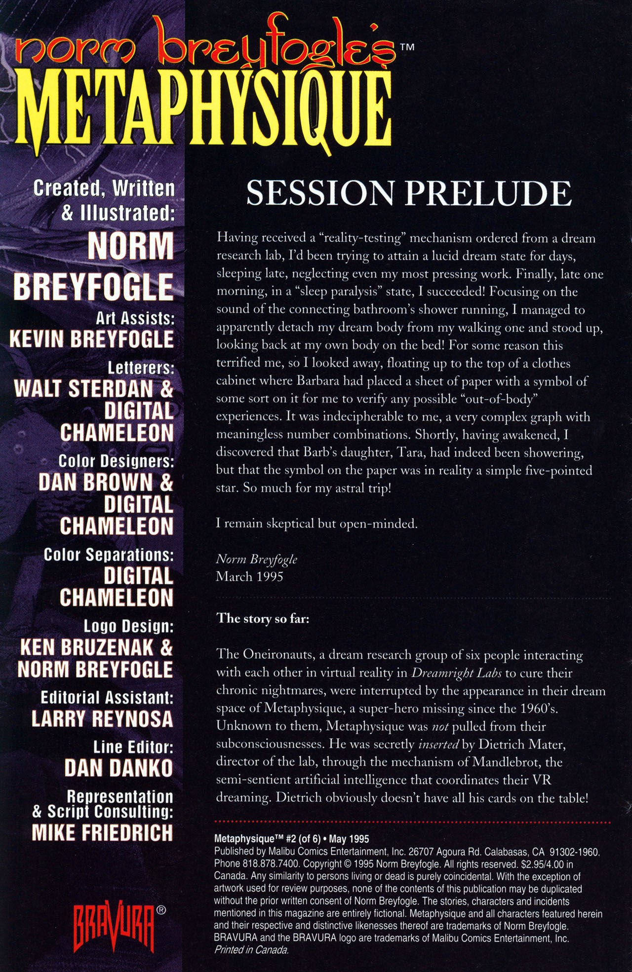 Read online Metaphysique (1995) comic -  Issue #2 - 2