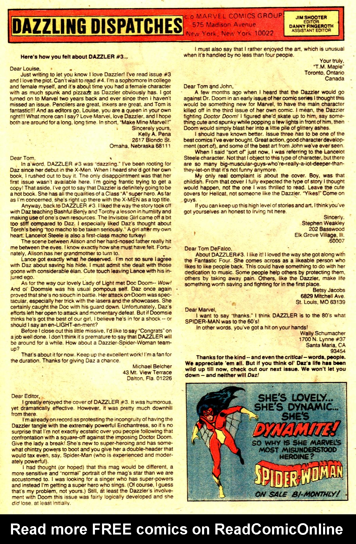 Read online Dazzler (1981) comic -  Issue #7 - 23