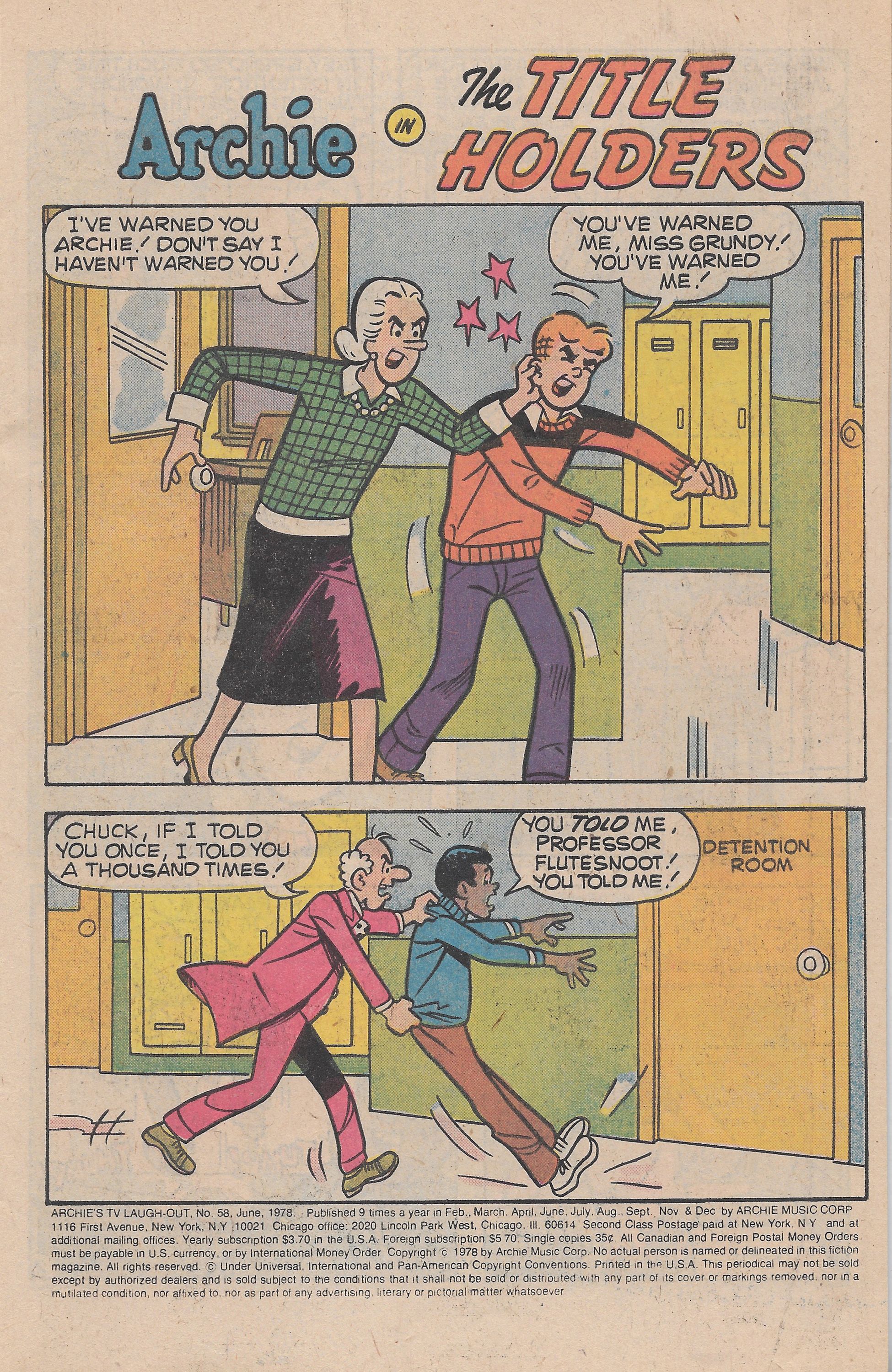 Read online Archie's TV Laugh-Out comic -  Issue #58 - 3