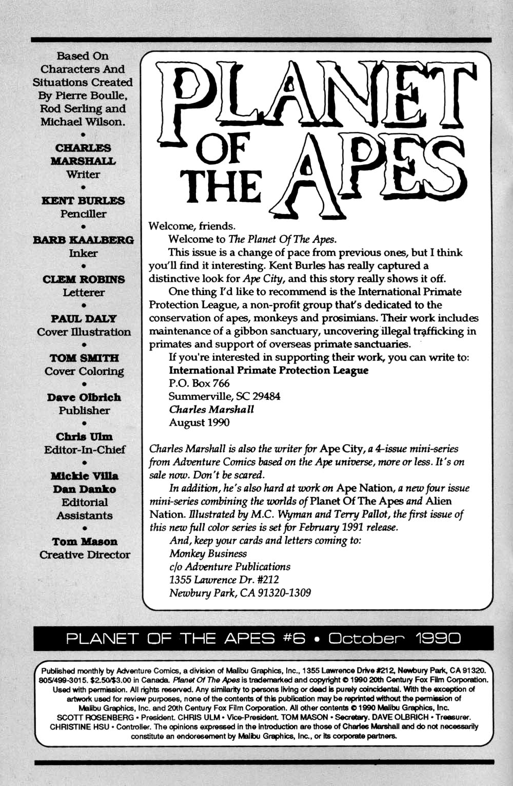 Read online Planet of the Apes (1990) comic -  Issue #6 - 2