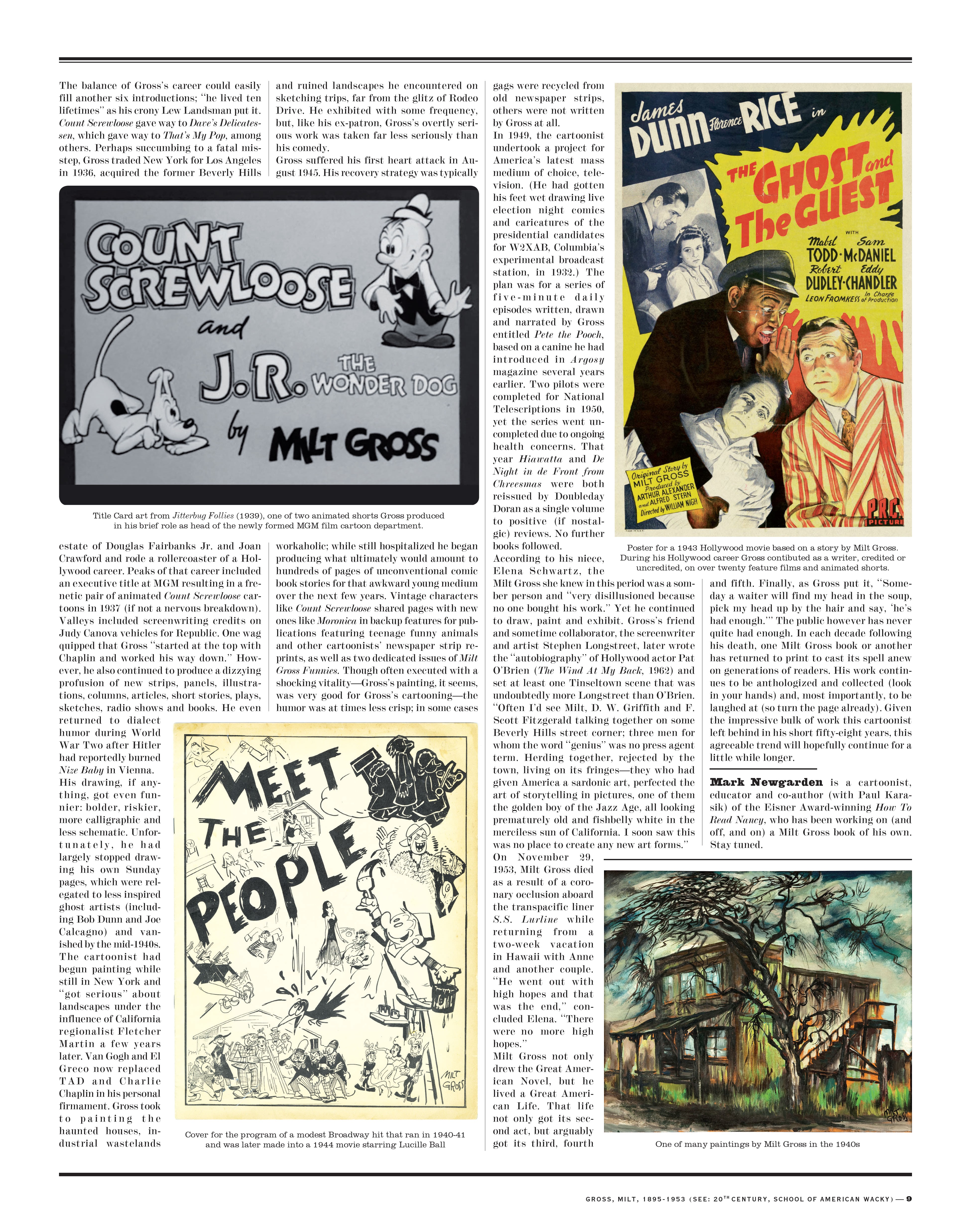 Read online Gross Exaggerations: The Meshuga Comic Strips of Milt Gross comic -  Issue # TPB - 9