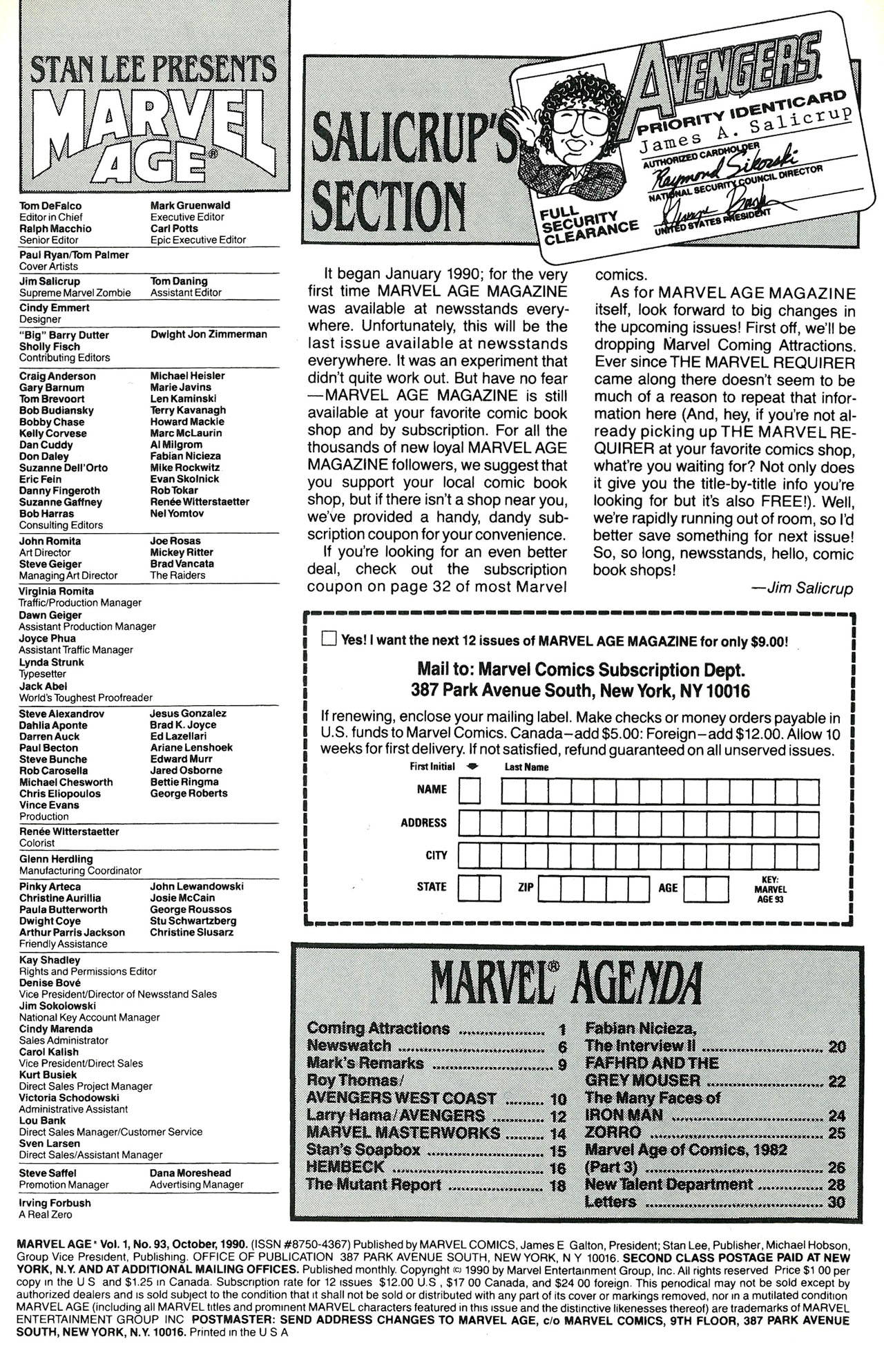 Read online Marvel Age comic -  Issue #93 - 2