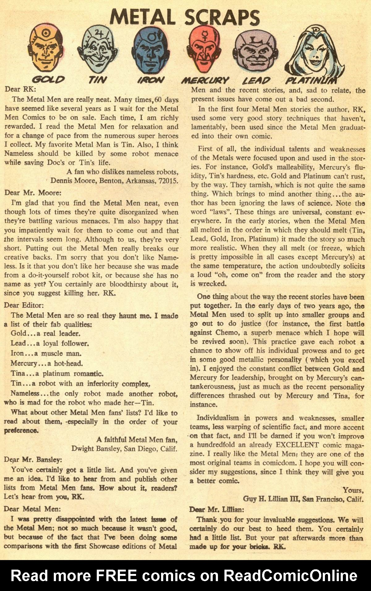 Read online Metal Men (1963) comic -  Issue #30 - 22