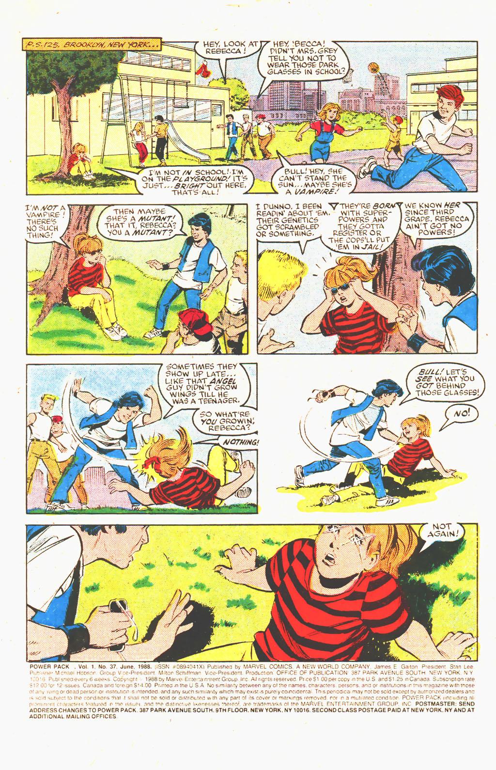 Read online Power Pack (1984) comic -  Issue #37 - 2