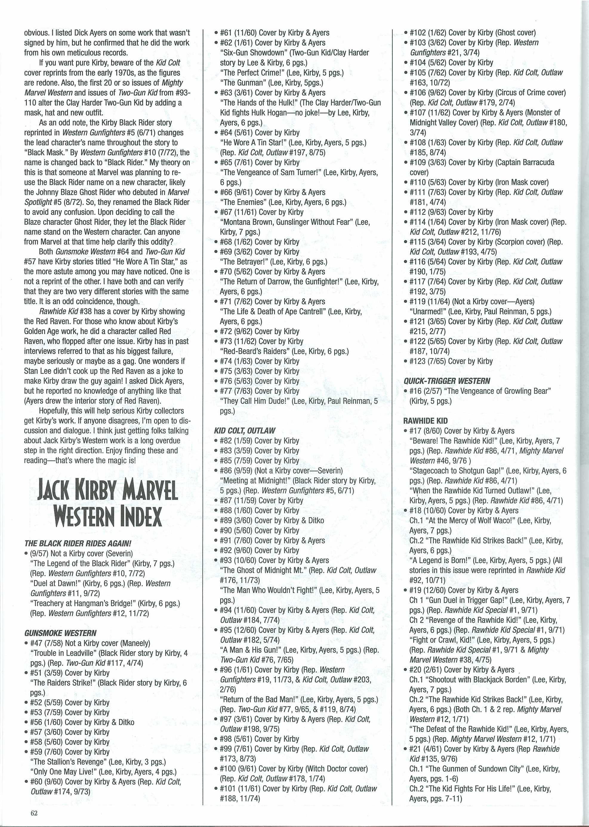 Read online The Jack Kirby Collector comic -  Issue #32 - 66