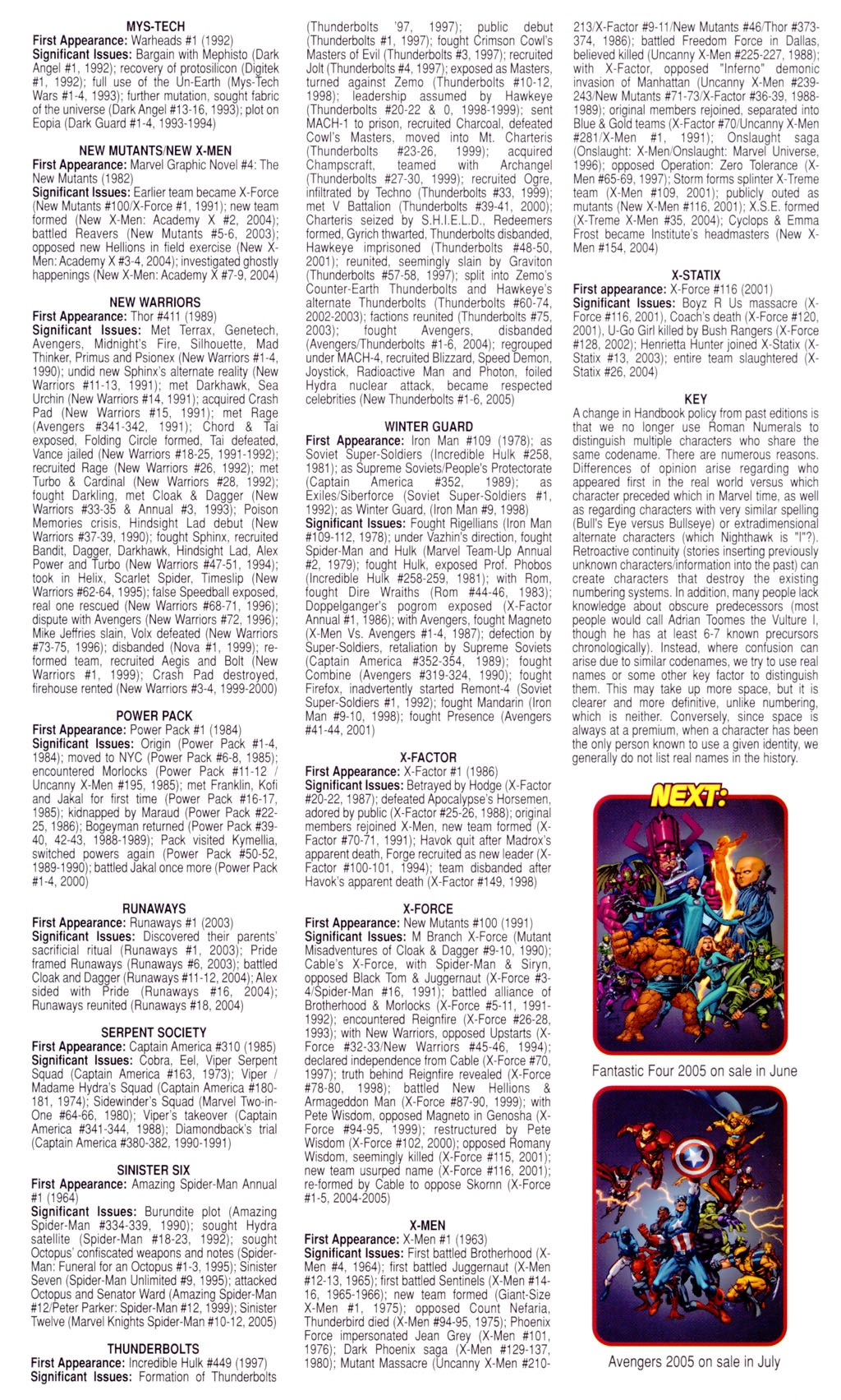 Read online Official Handbook of the Marvel Universe: Teams 2005 comic -  Issue # Full - 51