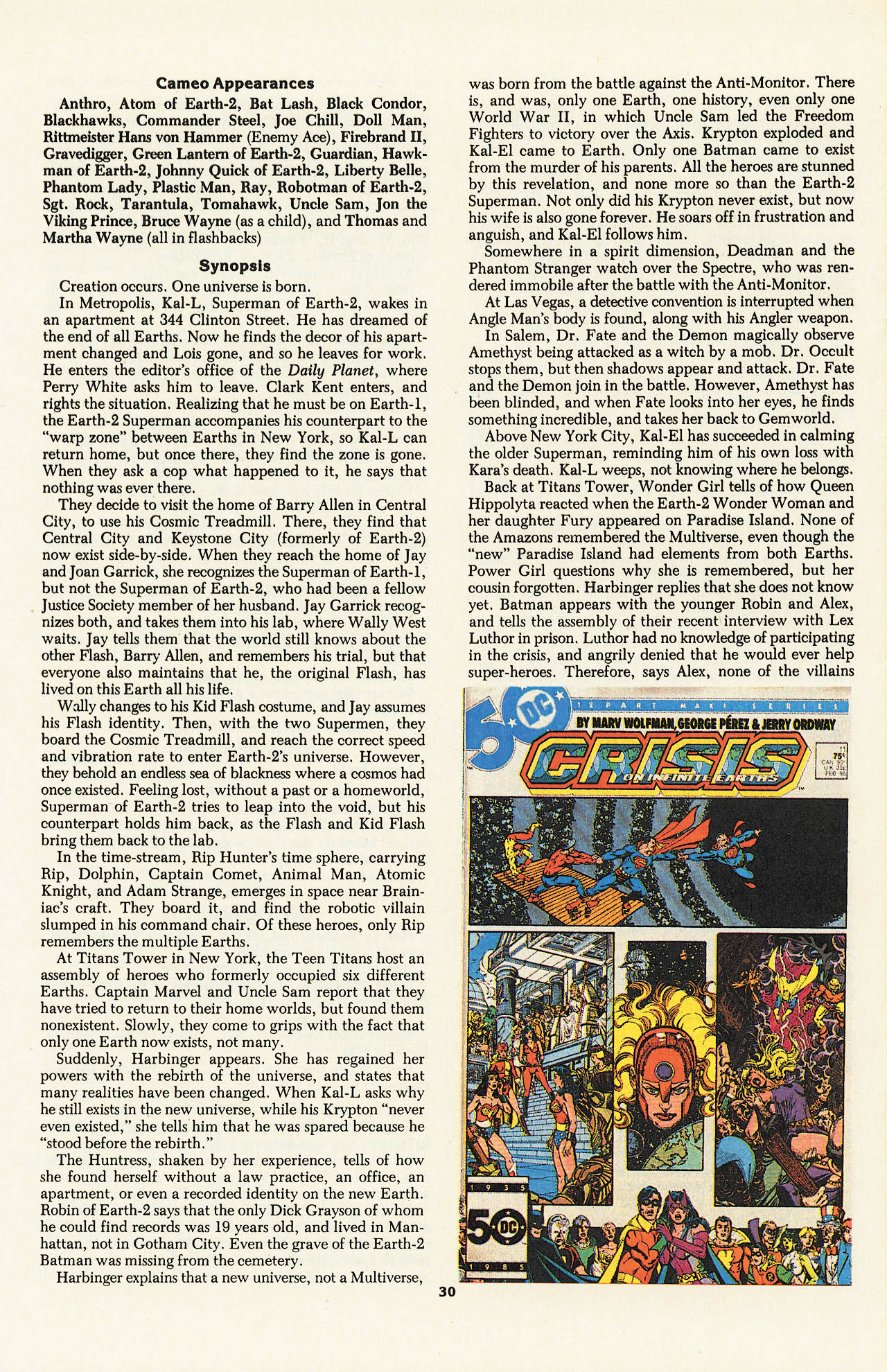 Read online The Official Crisis on Infinite Earths Index comic -  Issue # Full - 32