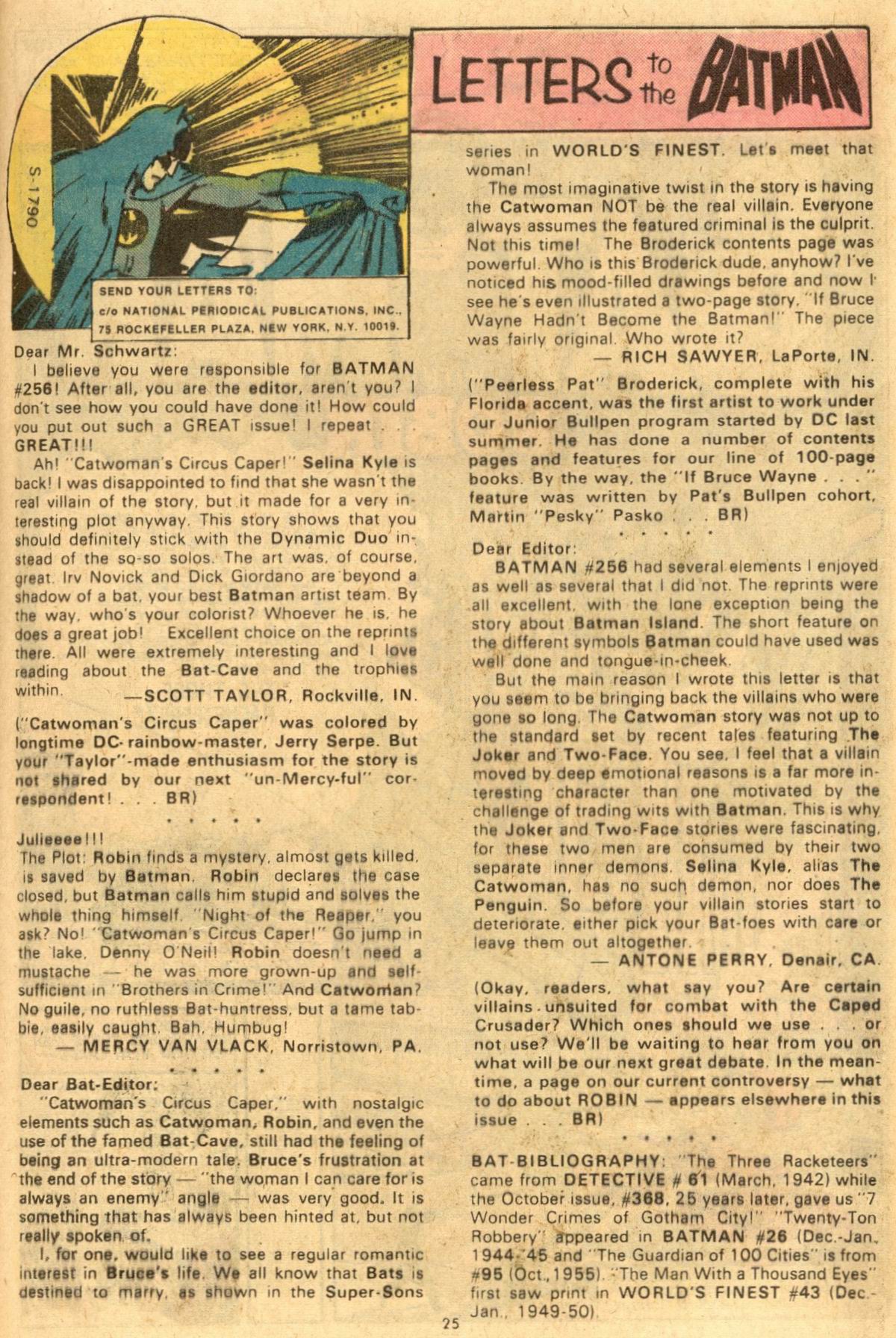 Read online Batman (1940) comic -  Issue #258 - 25