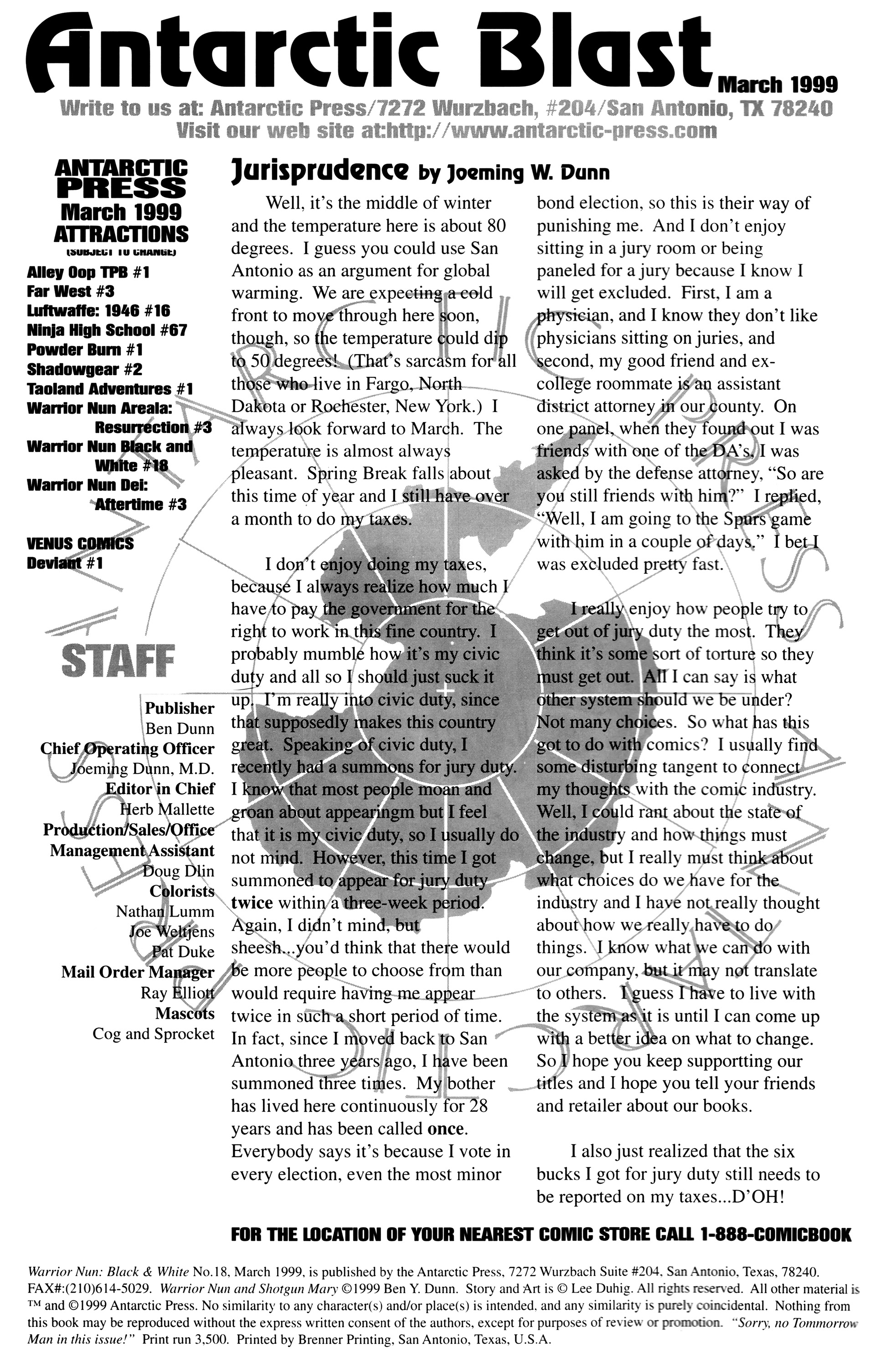 Read online Warrior Nun: Black & White comic -  Issue #18 - 2