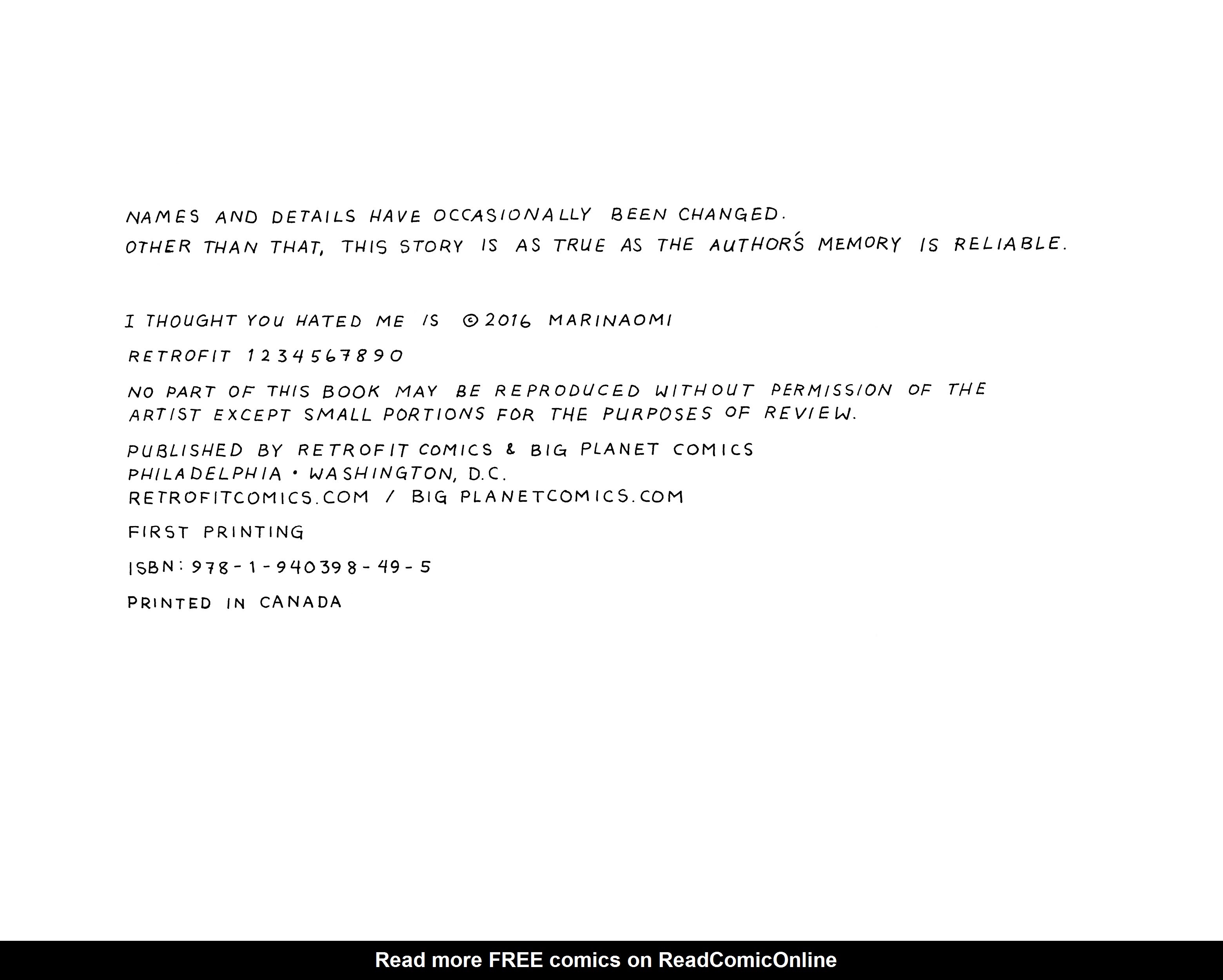 Read online I Thought YOU Hated ME comic -  Issue # Full - 2