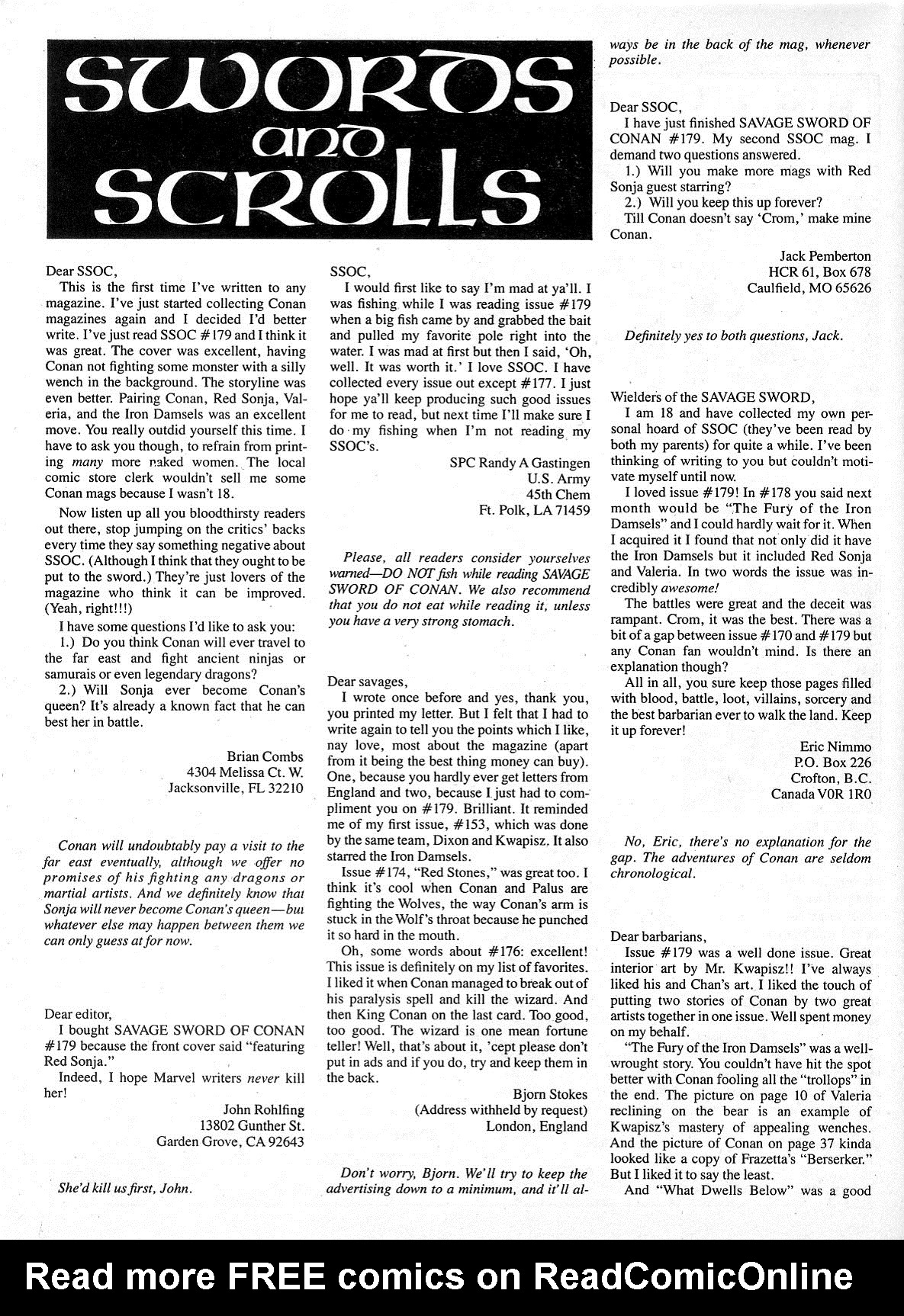 Read online The Savage Sword Of Conan comic -  Issue #183 - 43