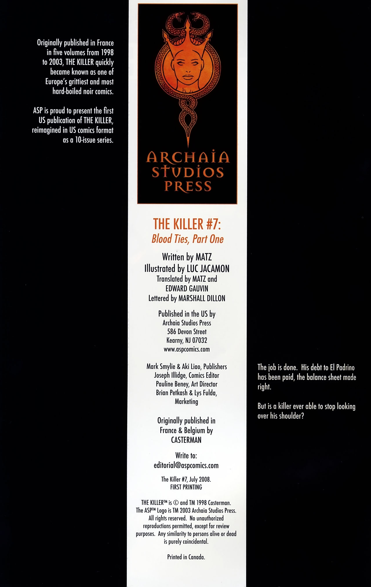 Read online The Killer comic -  Issue #7 - 2