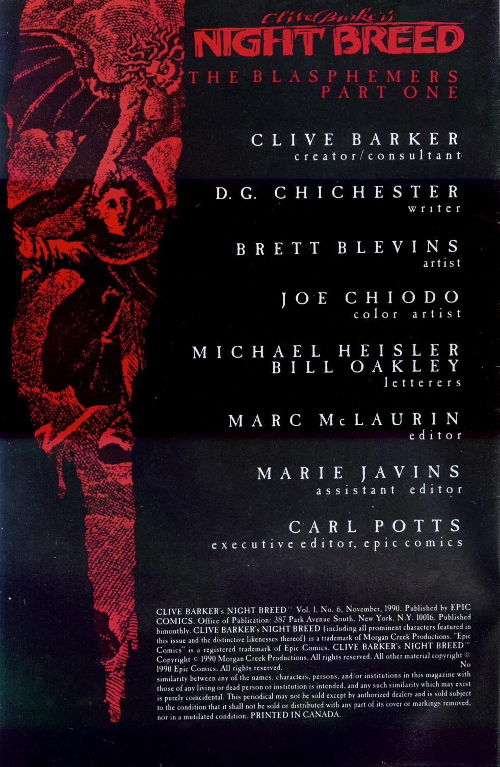 Read online Clive Barker's Night Breed (1990) comic -  Issue #6 - 2