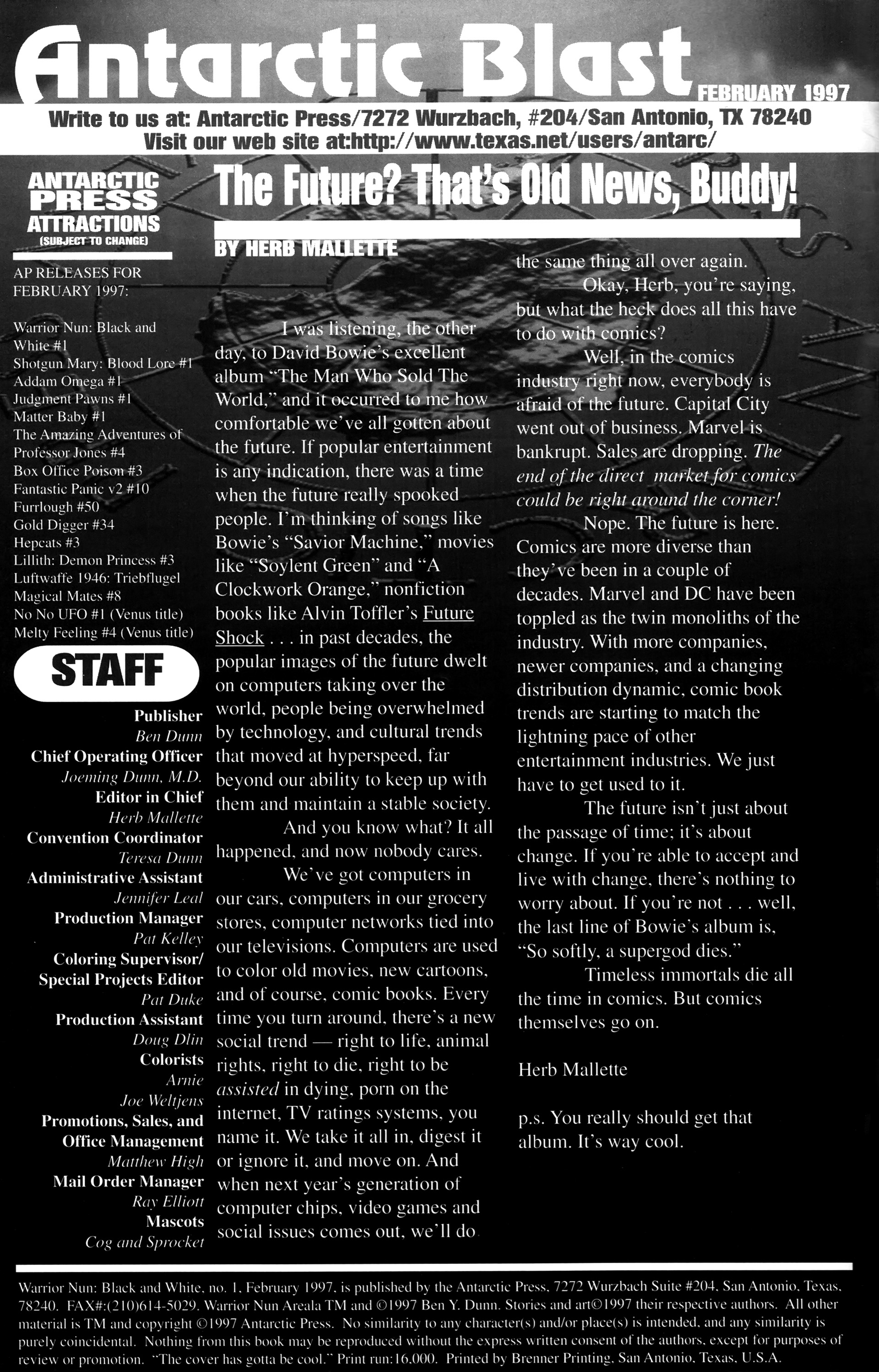 Read online Warrior Nun: Black & White comic -  Issue #1 - 2