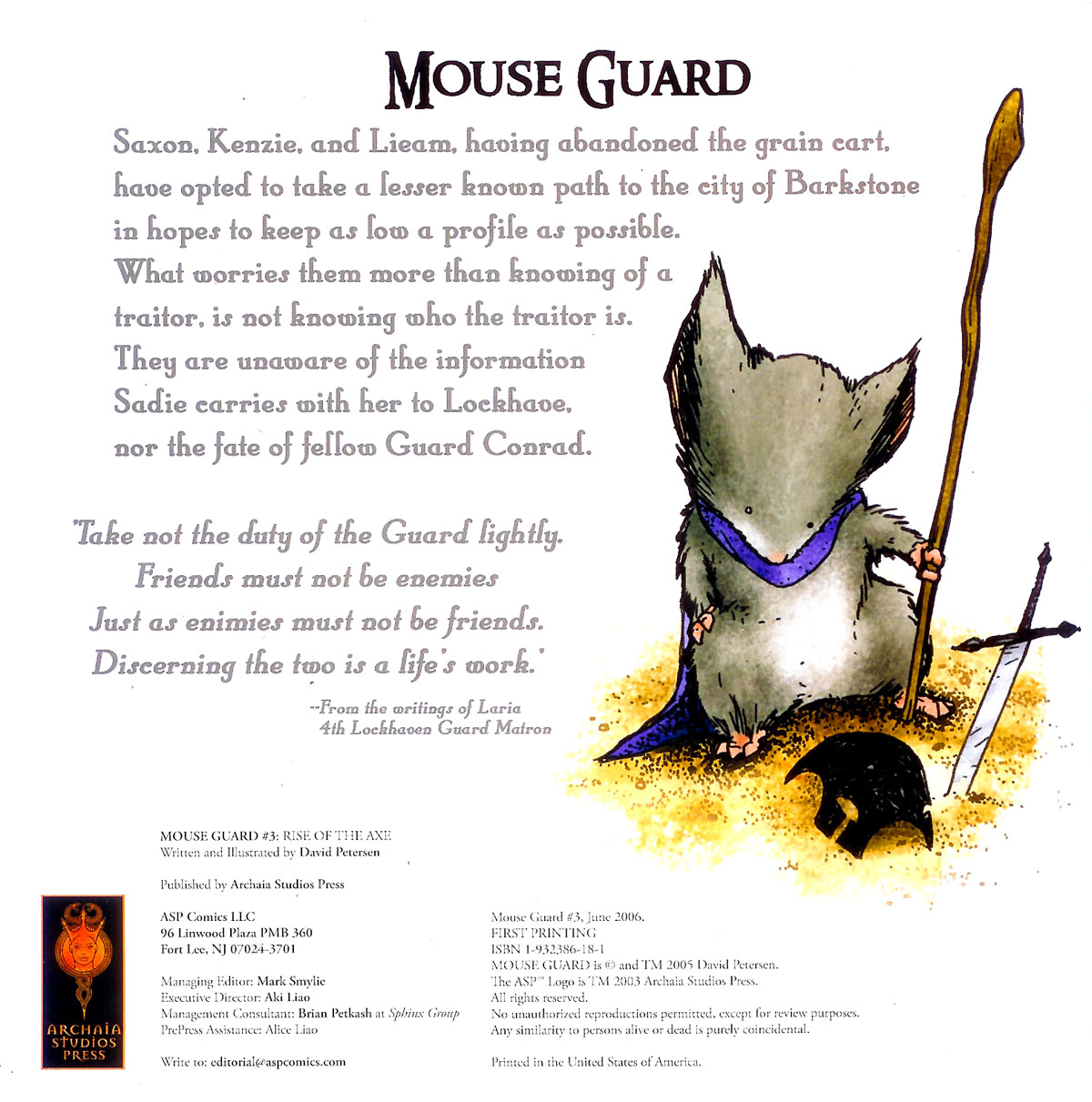Read online Mouse Guard comic -  Issue #3 - 2