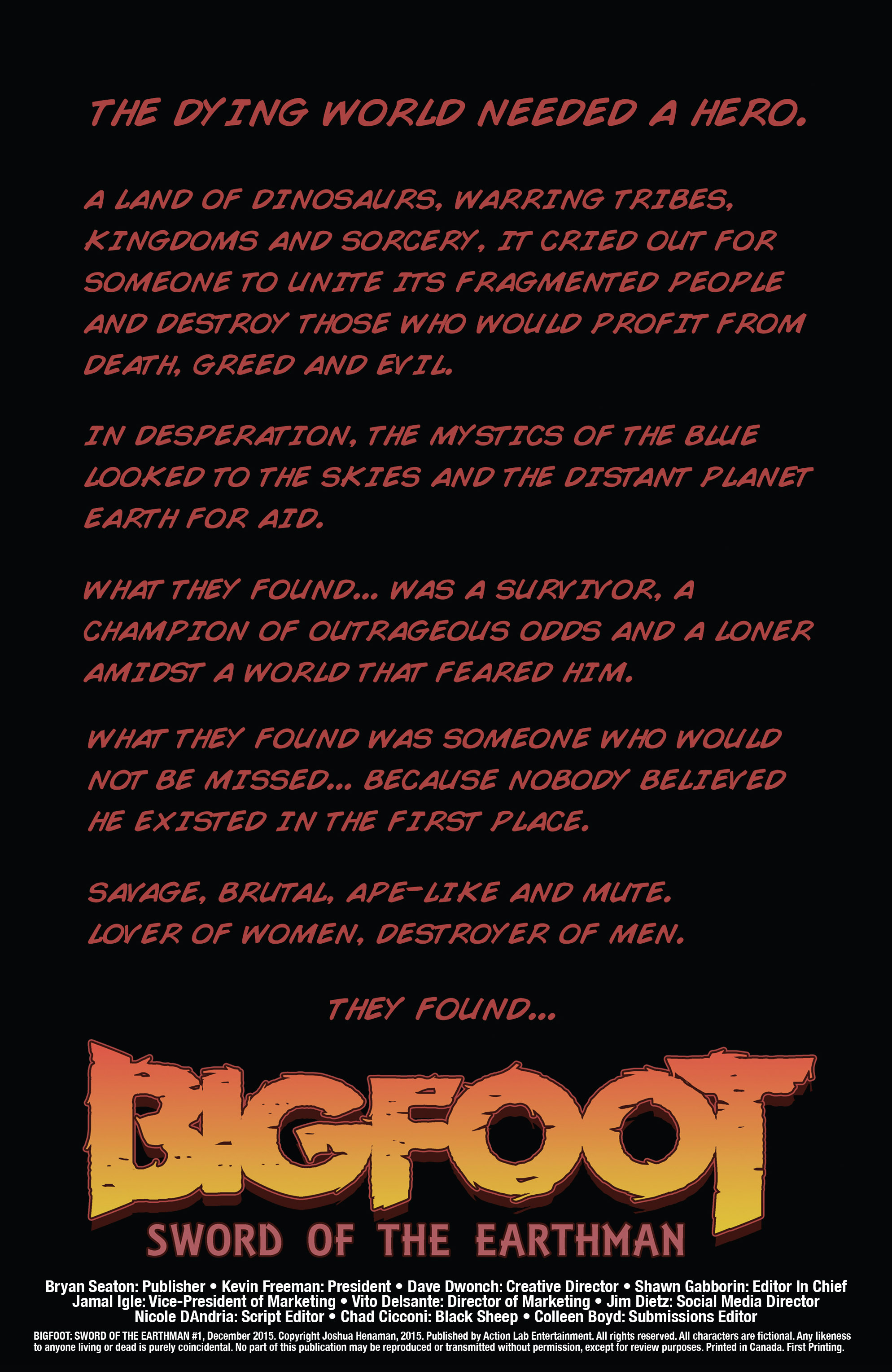 Read online Bigfoot: Sword of the Earthman (2015) comic -  Issue #1 - 2