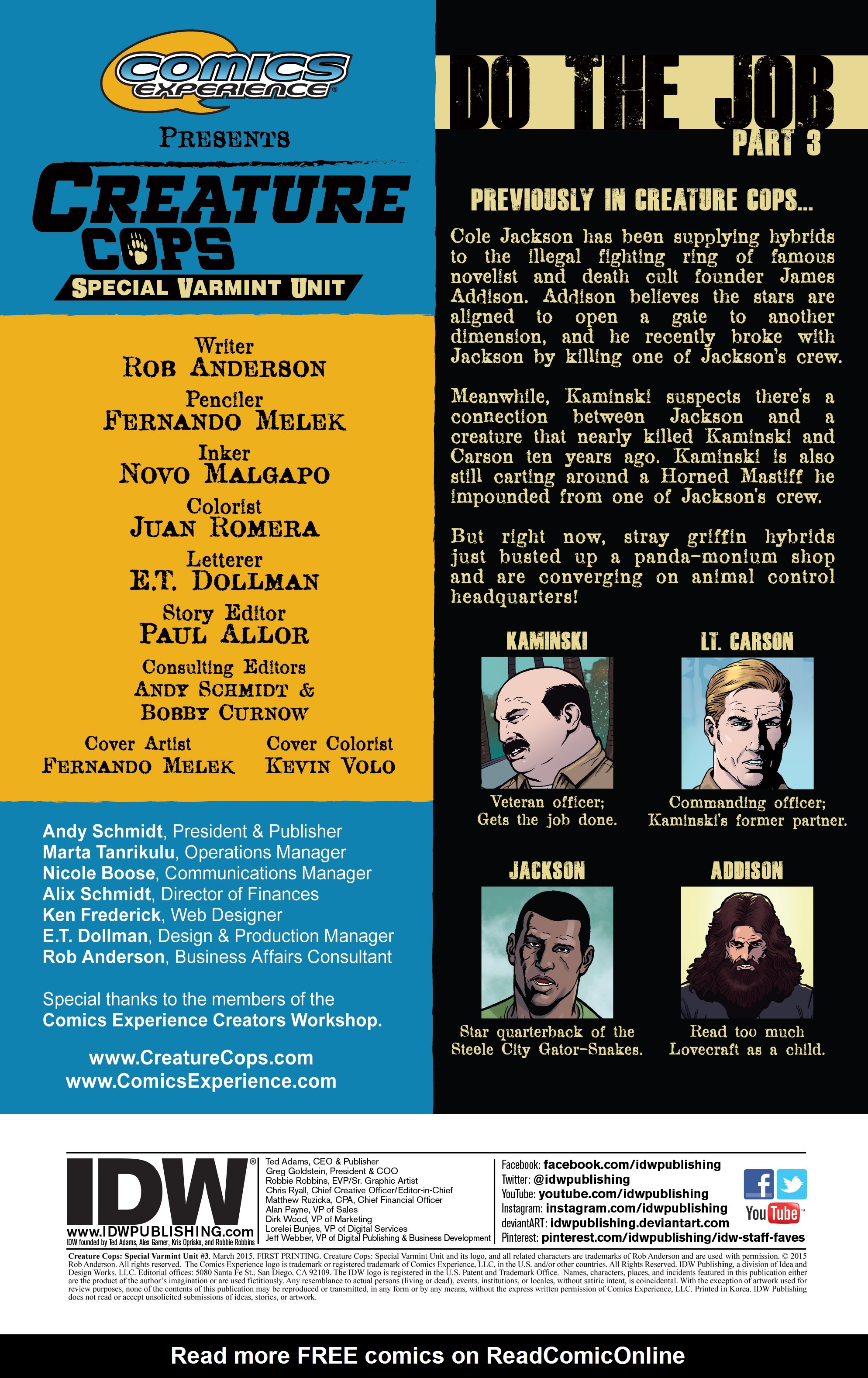 Read online Creature Cops: Special Varmint Unit comic -  Issue #3 - 2