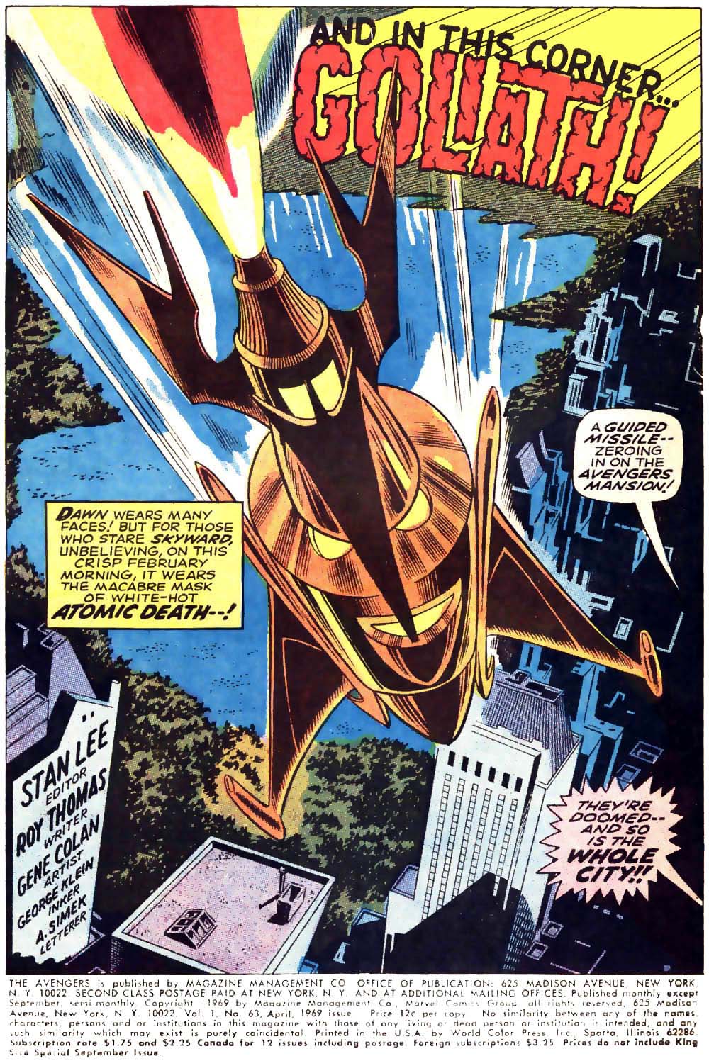 Read online The Avengers (1963) comic -  Issue #63 - 2