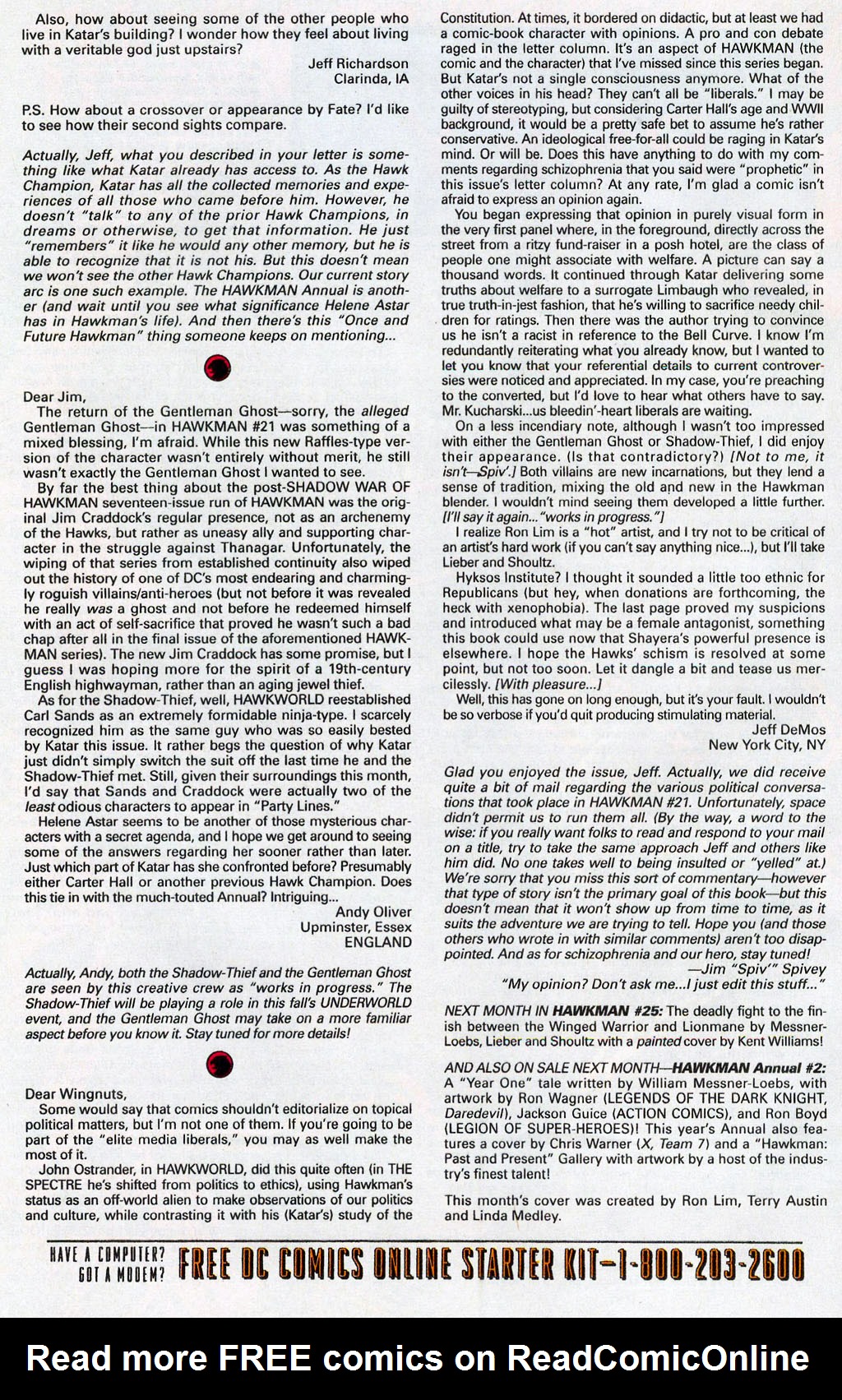 Read online Hawkman (1993) comic -  Issue #24 - 26