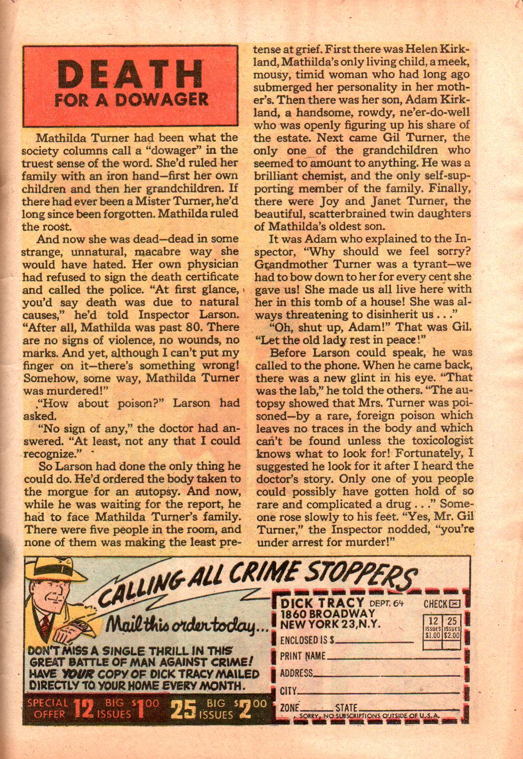 Read online Dick Tracy comic -  Issue #64 - 29