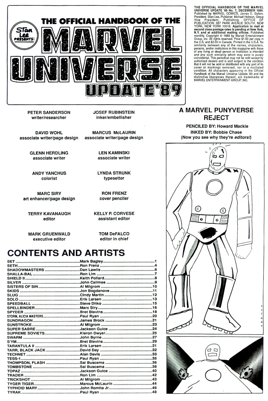 Read online The Official Handbook of the Marvel Universe: Update '89 comic -  Issue #7 - 2