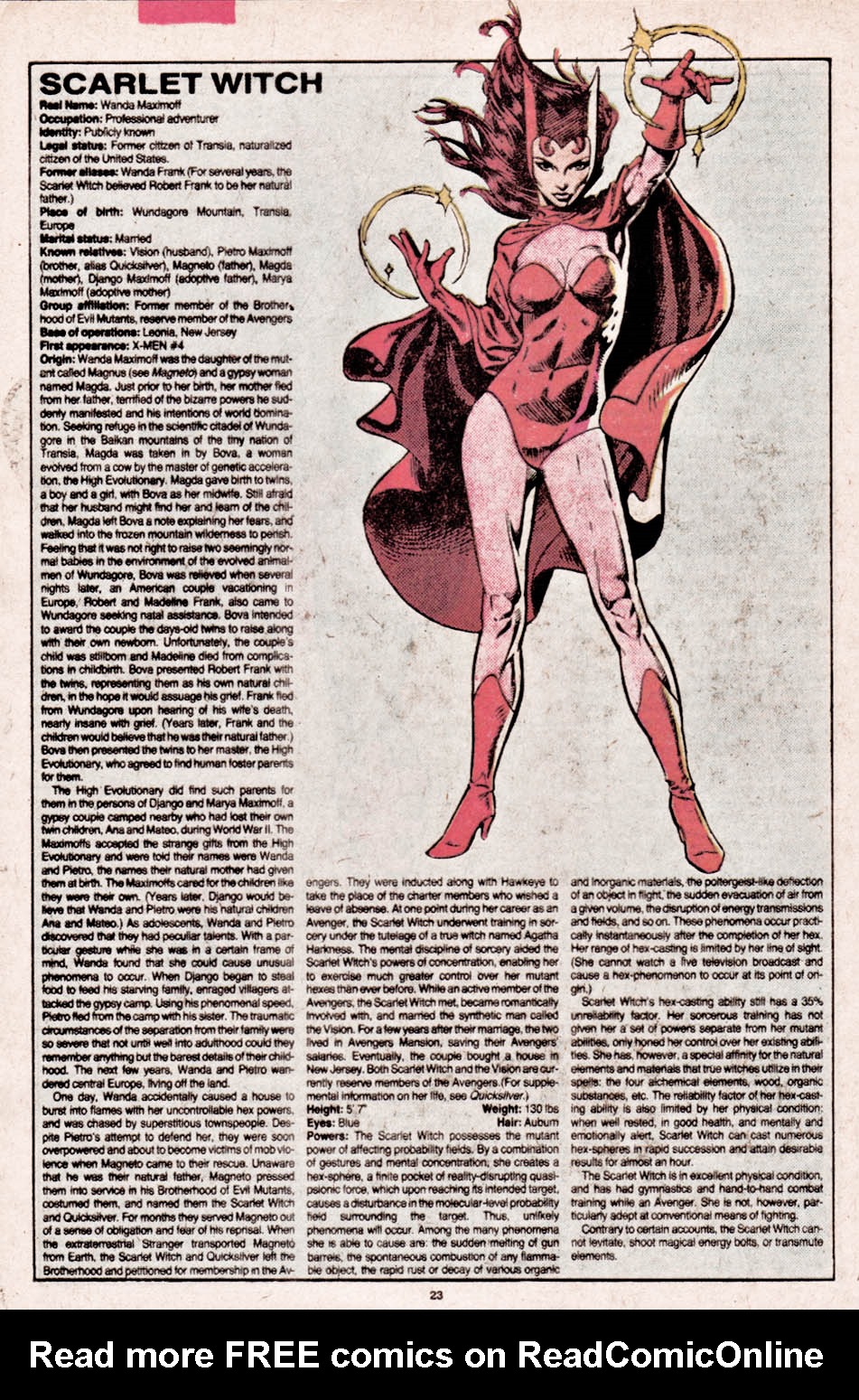 Read online The Official Handbook of the Marvel Universe comic -  Issue #9 - 23