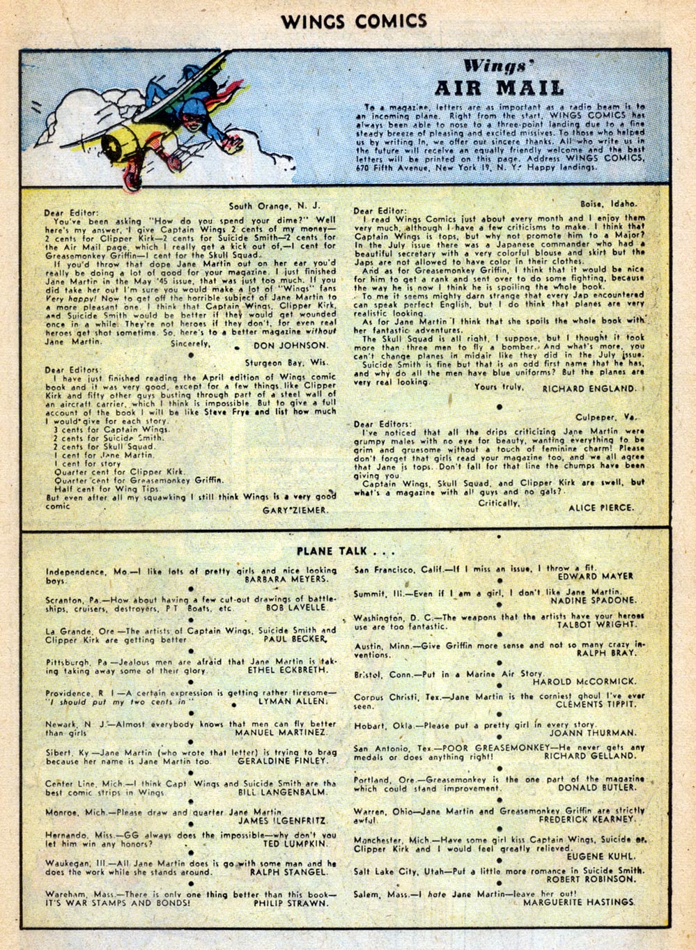 Read online Wings Comics comic -  Issue #67 - 19
