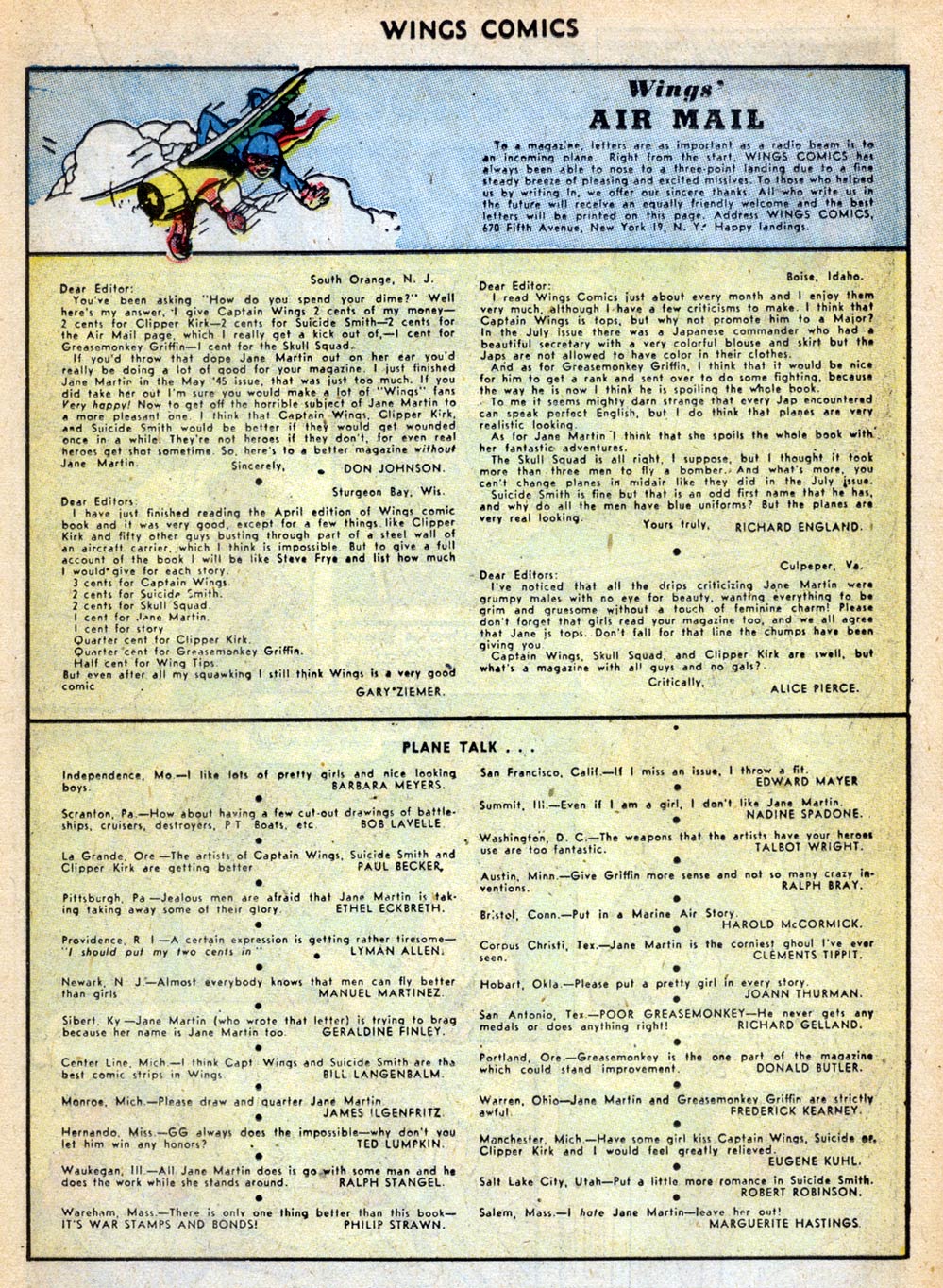 Read online Wings Comics comic -  Issue #67 - 19