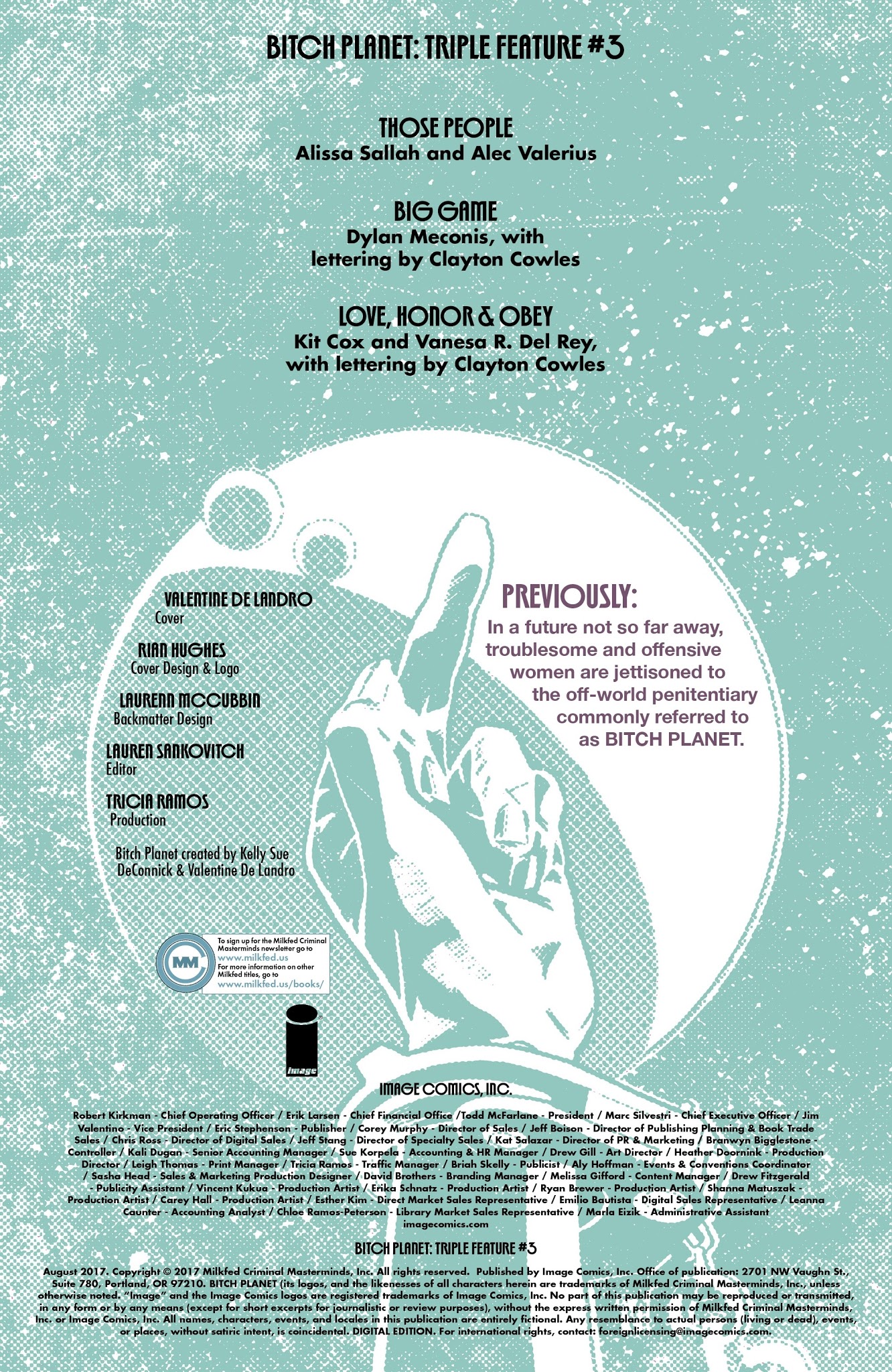 Read online Bitch Planet: Triple Feature comic -  Issue #3 - 2