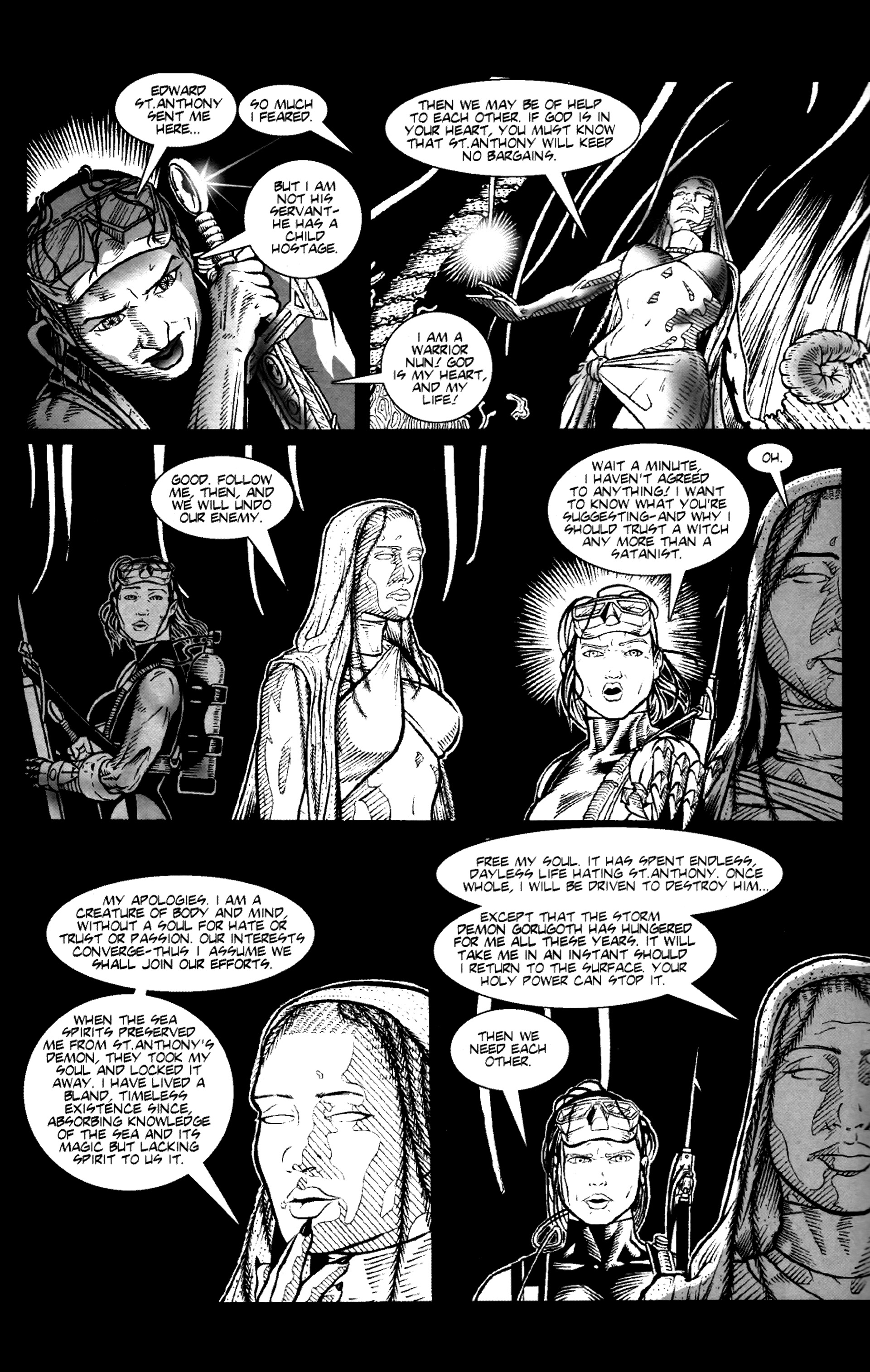 Read online Warrior Nun: Black & White comic -  Issue #2 - 10