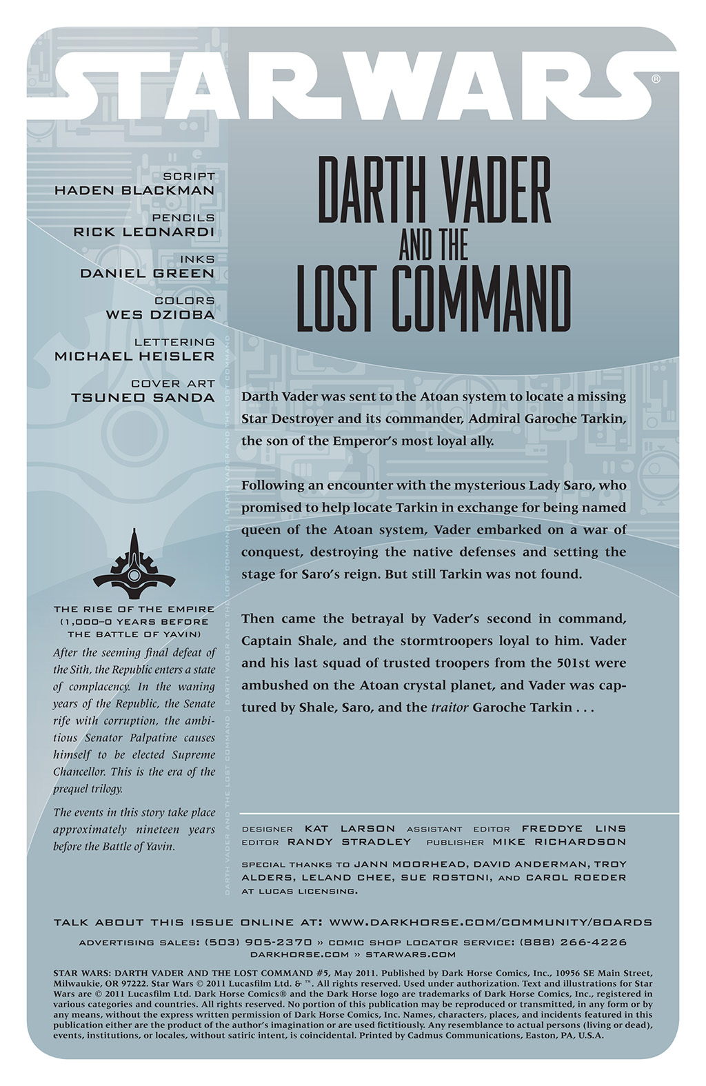 Read online Star Wars: Darth Vader and the Lost Command (2011) comic -  Issue #5 - 2