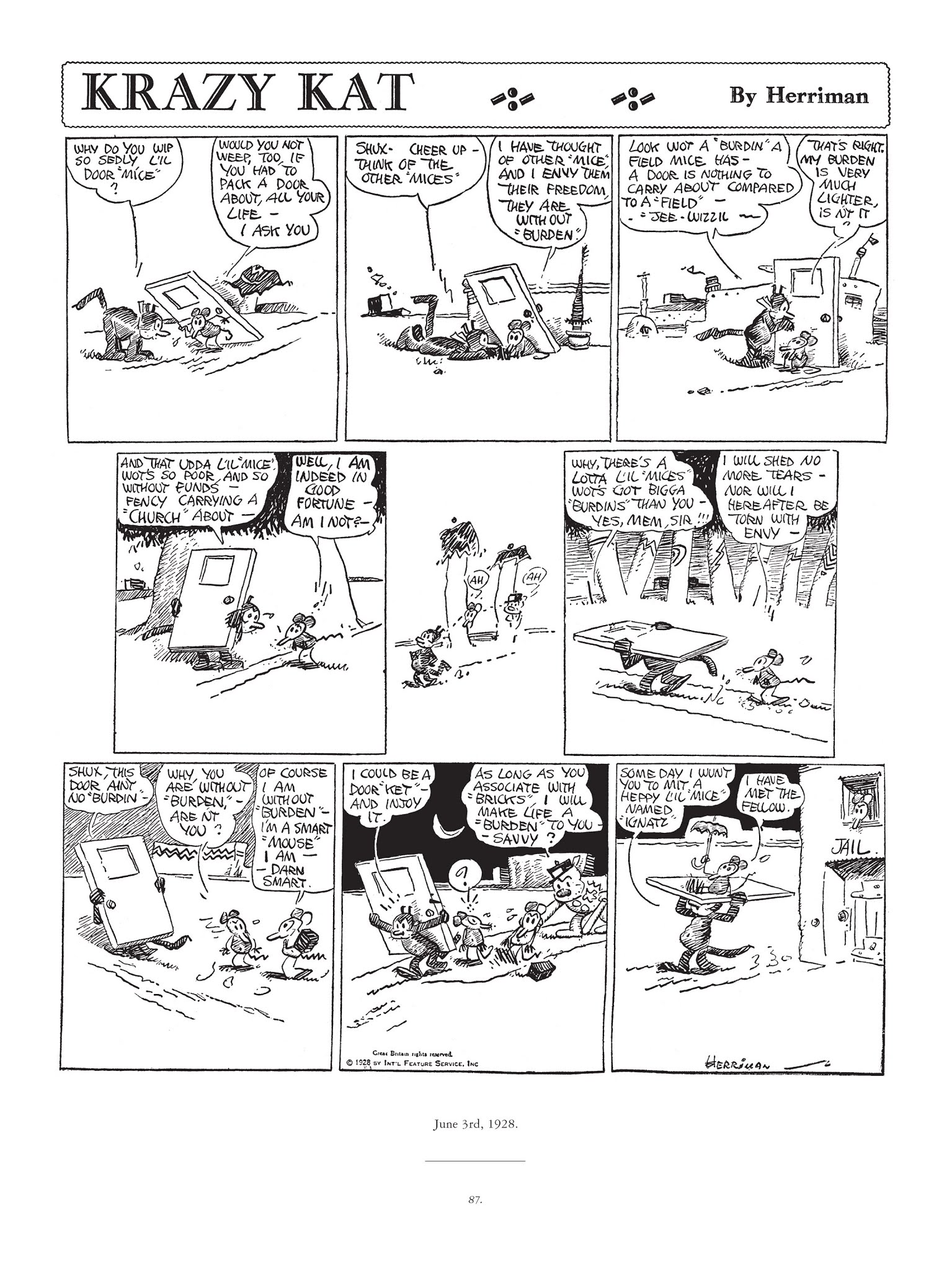 Read online Krazy & Ignatz comic -  Issue # TPB 5 - 87