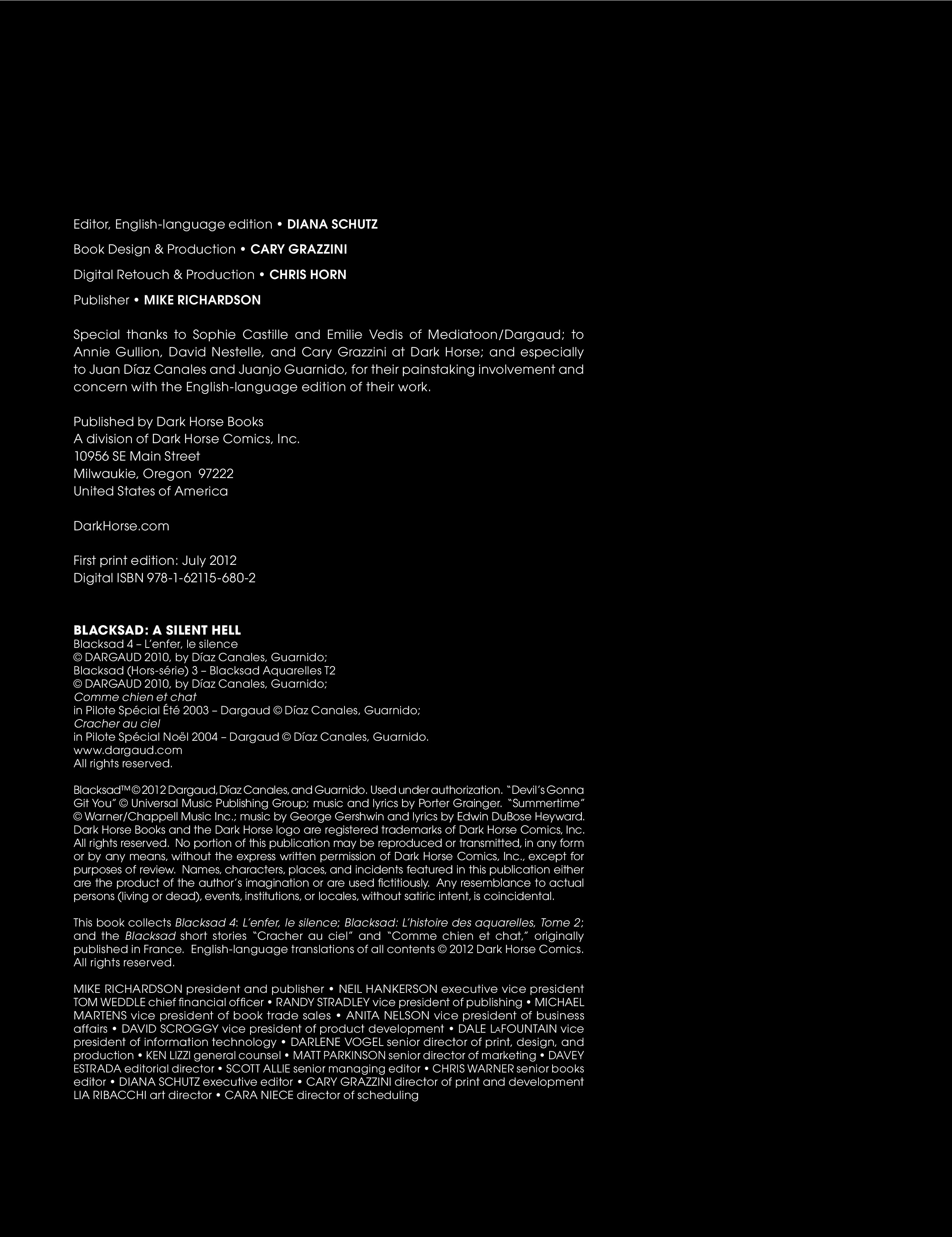 Blacksad A Silent Hell Tpb Viewcomic Reading Comics Online