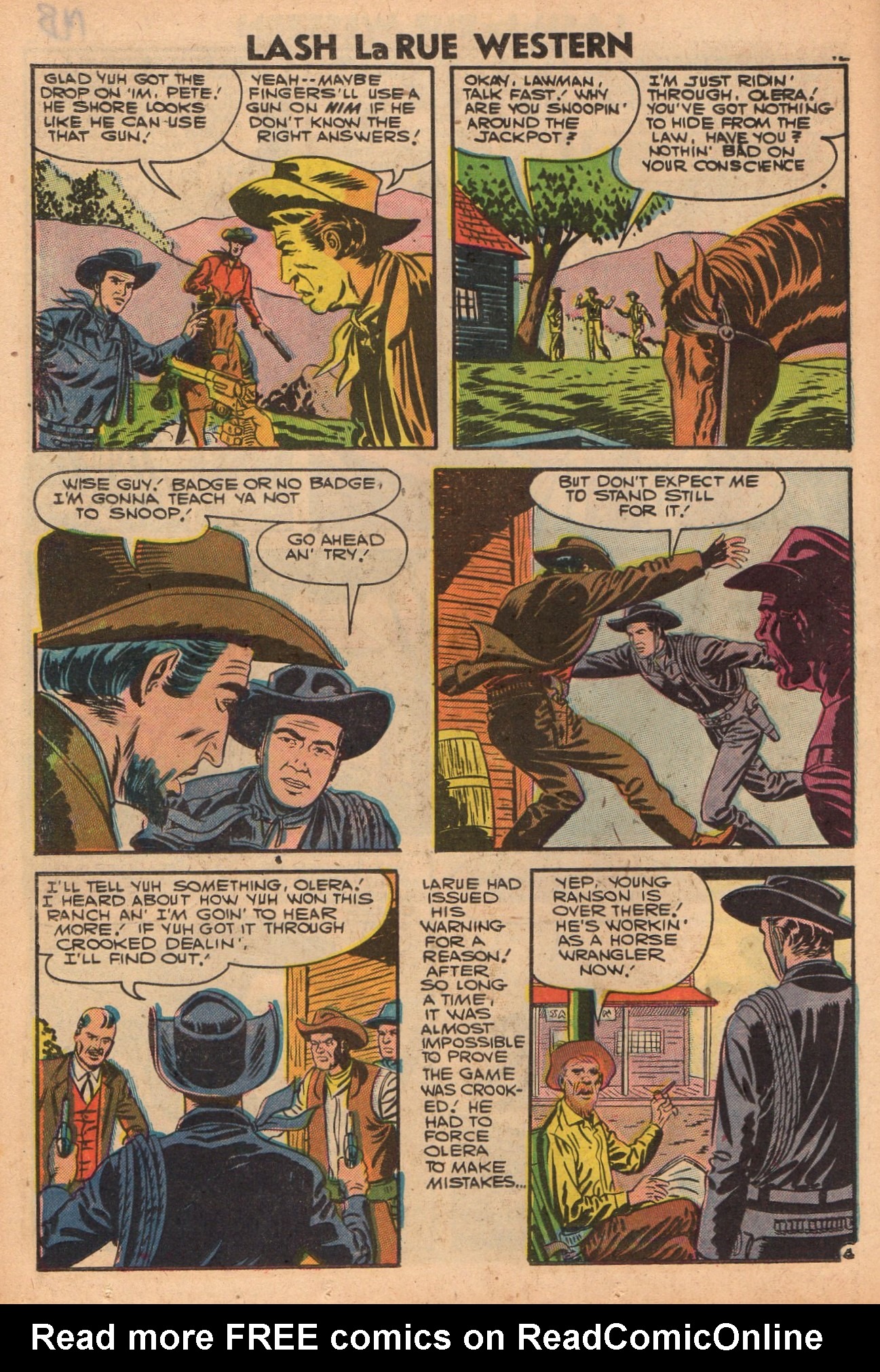 Read online Lash Larue Western (1949) comic -  Issue #64 - 14